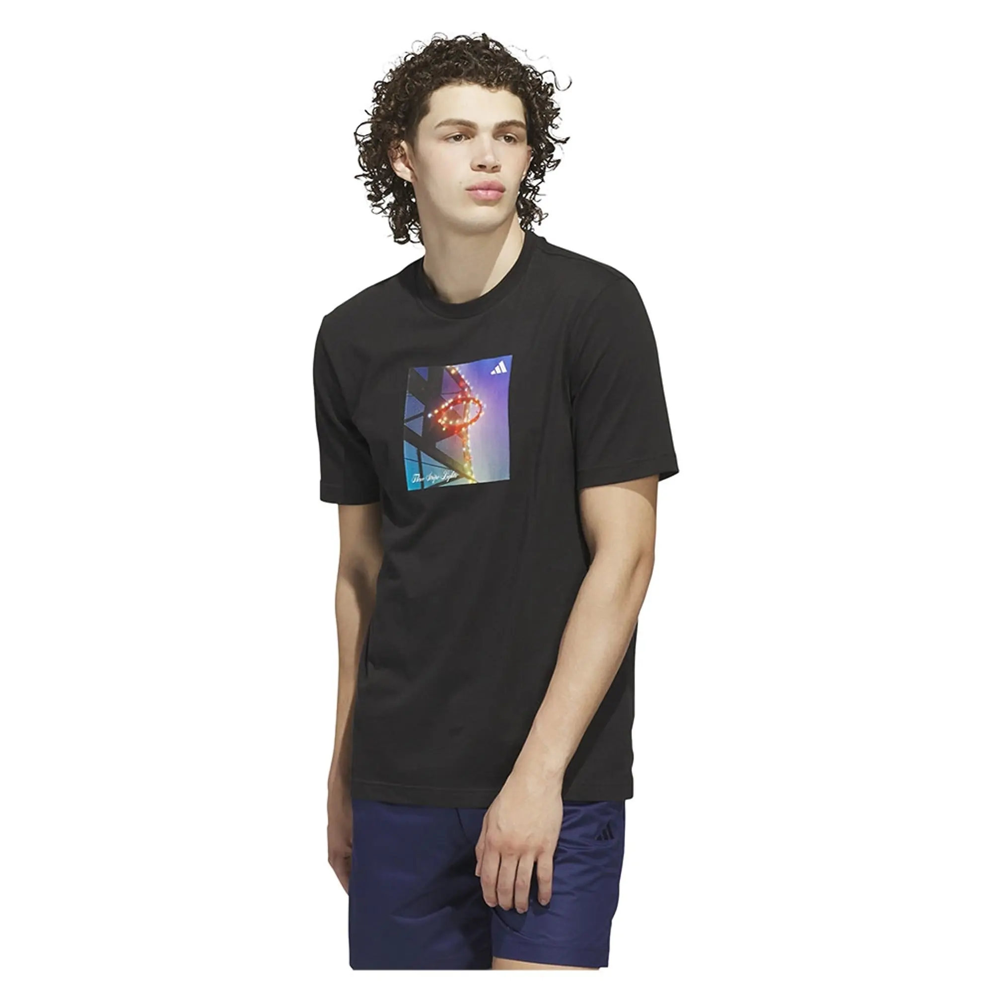 Adidas 3 Stripes Lights Hoops Graphic Short Sleeve T-shirt