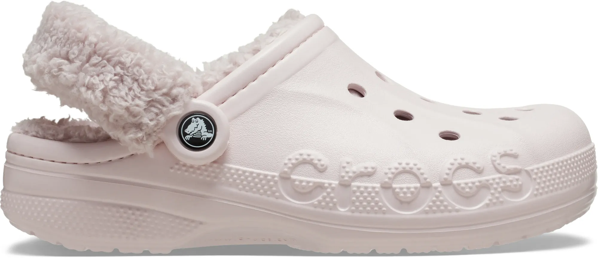 Crocs | Unisex | Baya Lined Fuzz-Strap | Clogs | Barely Pink | W4/M3