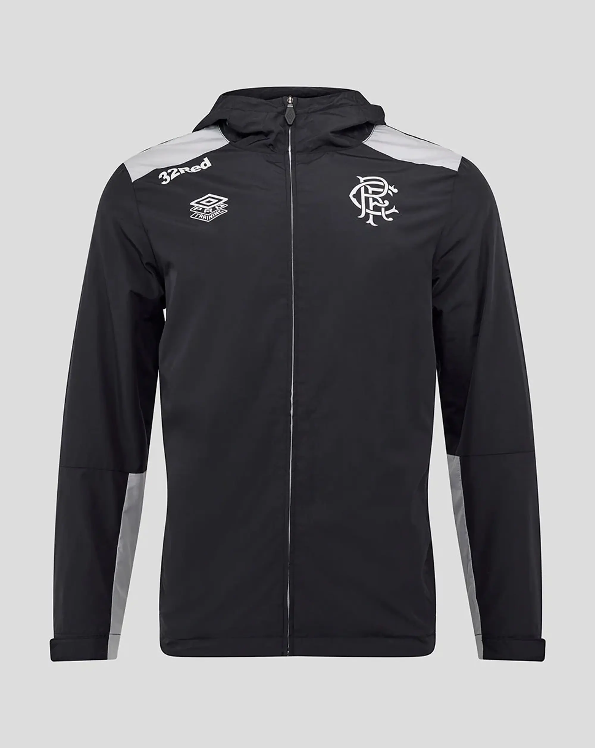 Castore Rangers Junior 25/26 Coaches Training Packable Hood Shower Jacket - Caviar