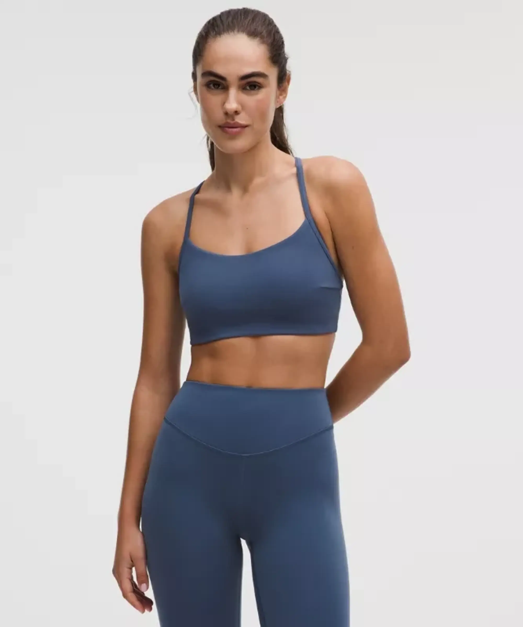 lululemon – Women's Flow Y Sports Bra Light Support, C/D Cup Evolve – Color Blue – Size Large