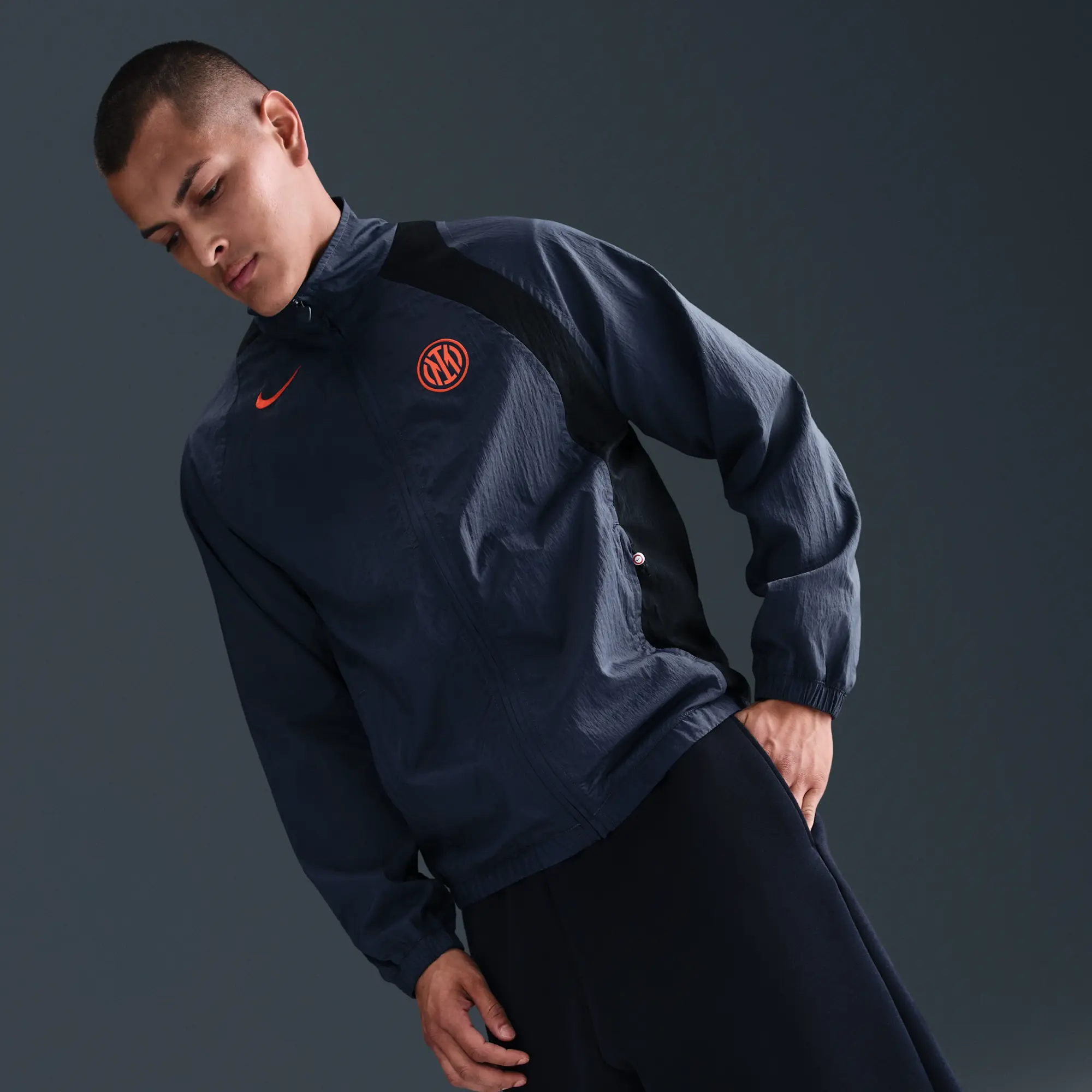 Inter Milan Men's Nike Football Total 90 Football Tracksuit Jacket - Blue - Nylon