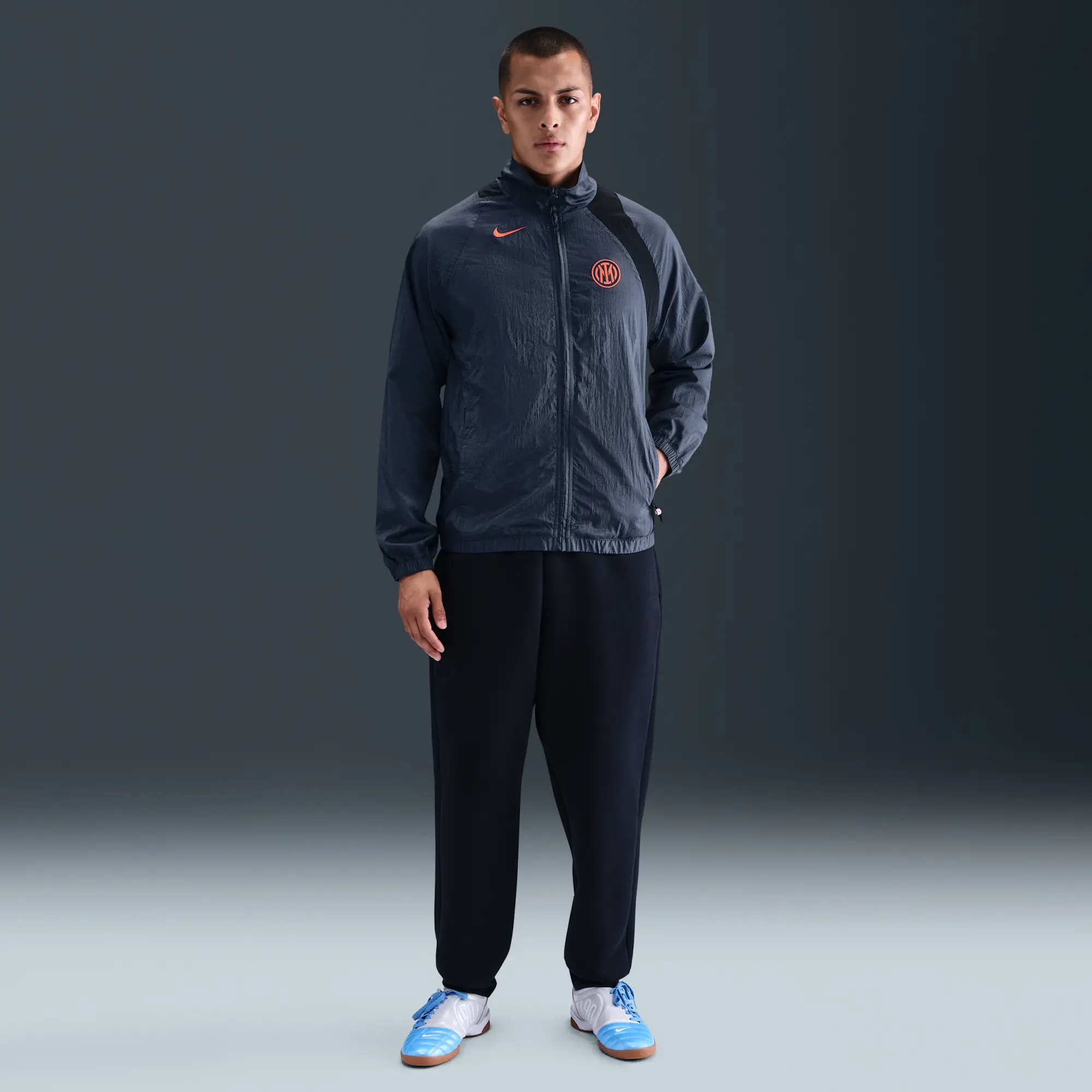 Inter Milan Men's Nike Football Total 90 Football Tracksuit Jacket - Blue - Nylon