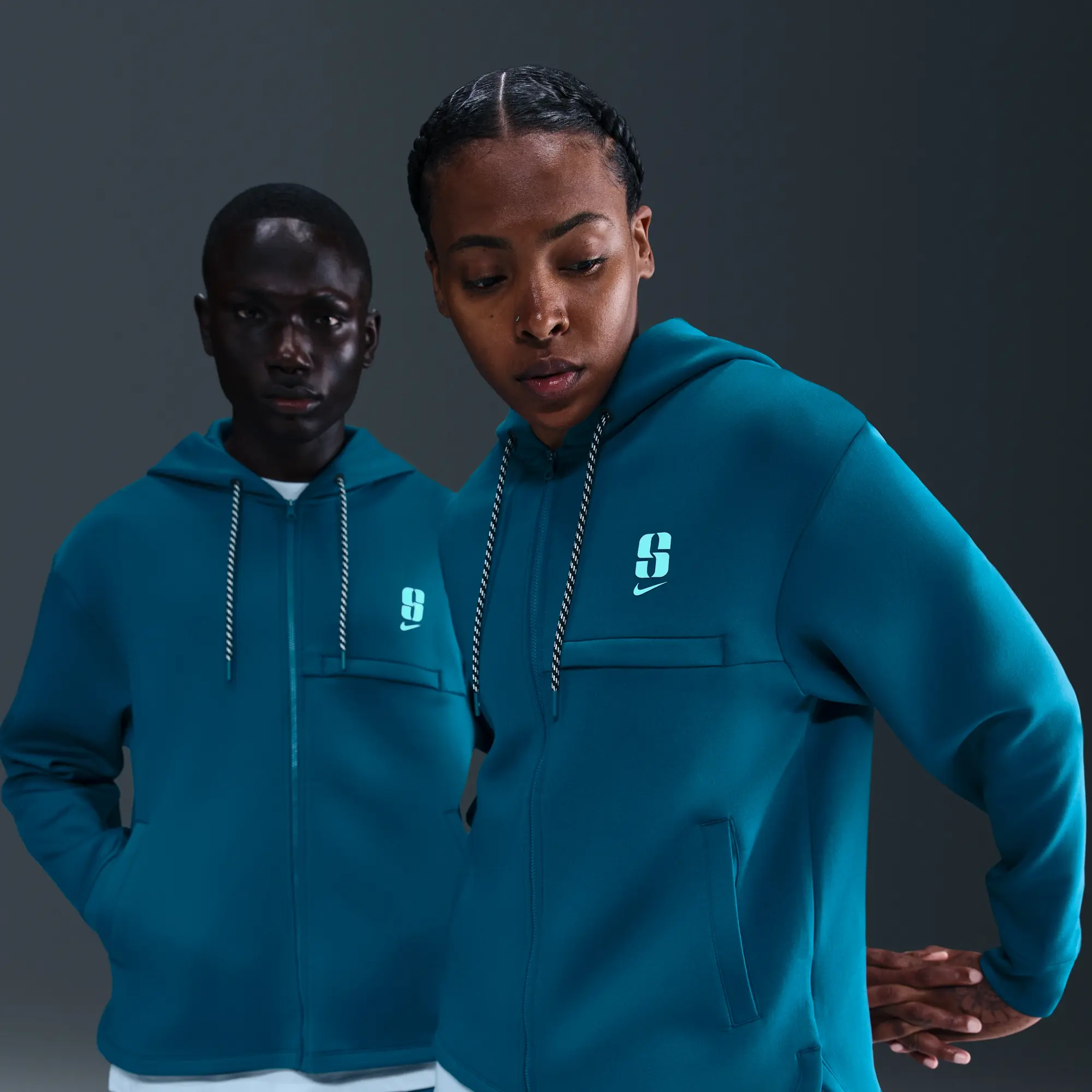 Nike Sabrina Dri-FIT Loose Full-Zip Basketball Hoodie - Blue - Polyester/Elastane