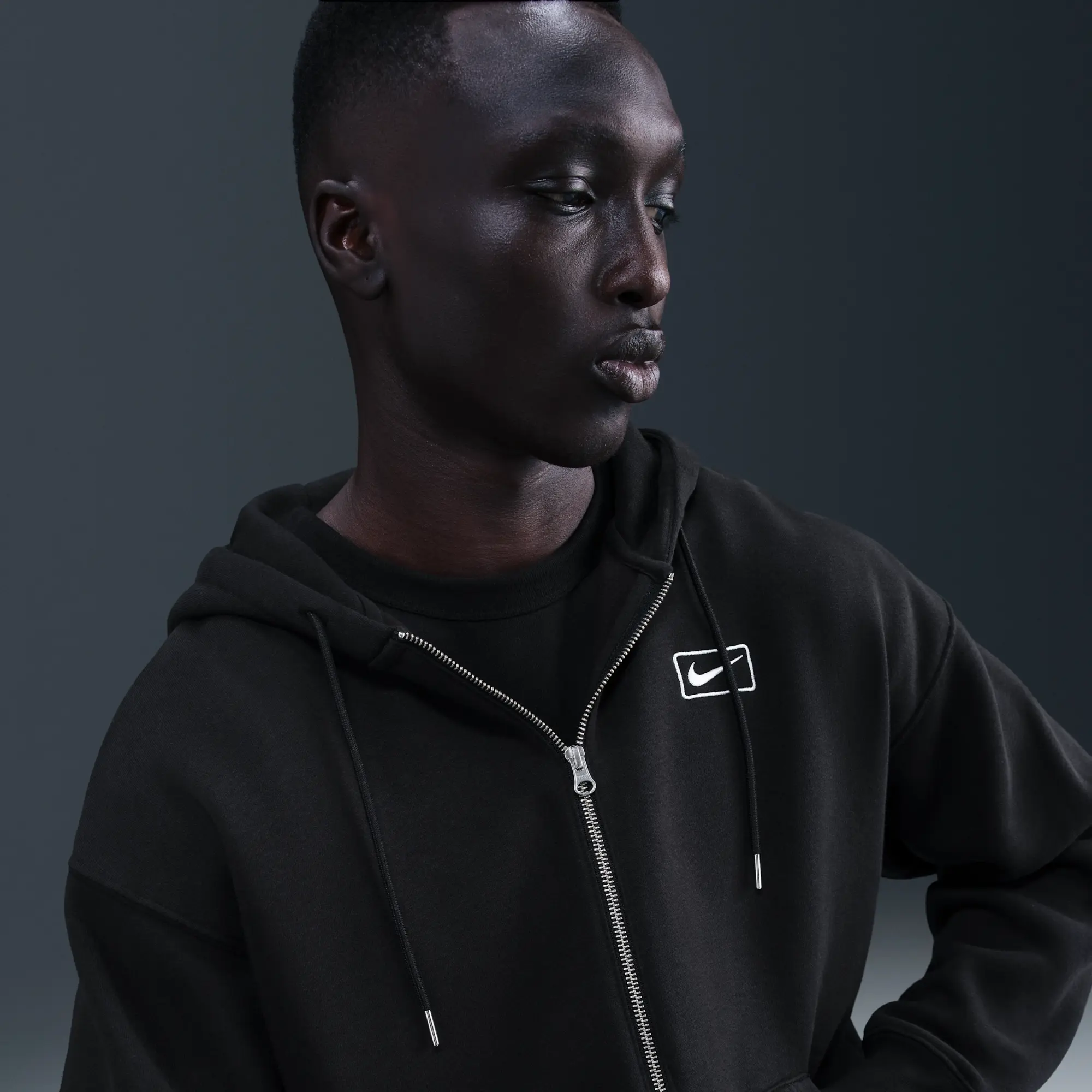 Nike Sportswear Men's Full-Zip Hoodie - Black - Cotton/Polyester