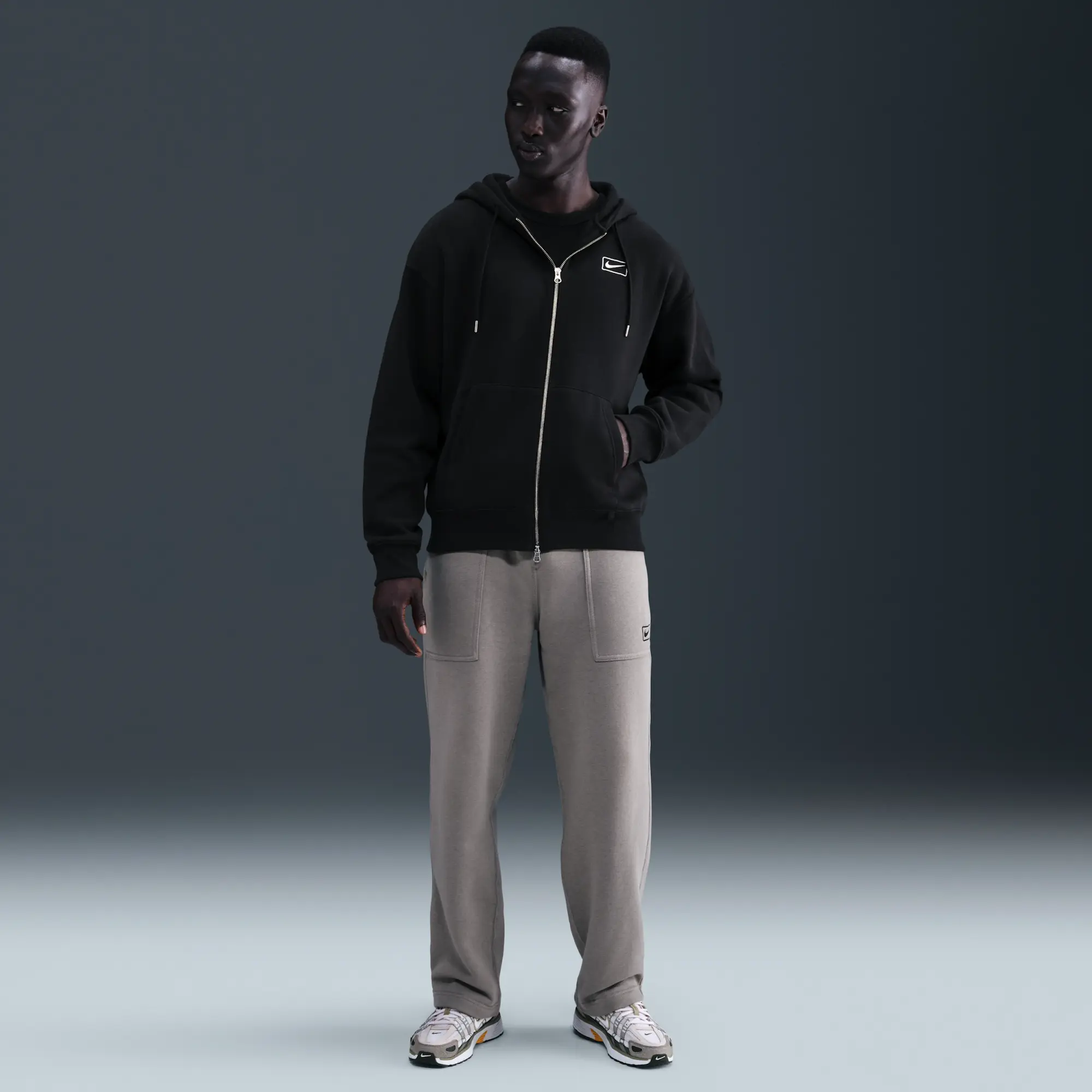 Nike Sportswear Men's Full-Zip Hoodie - Black - Cotton/Polyester