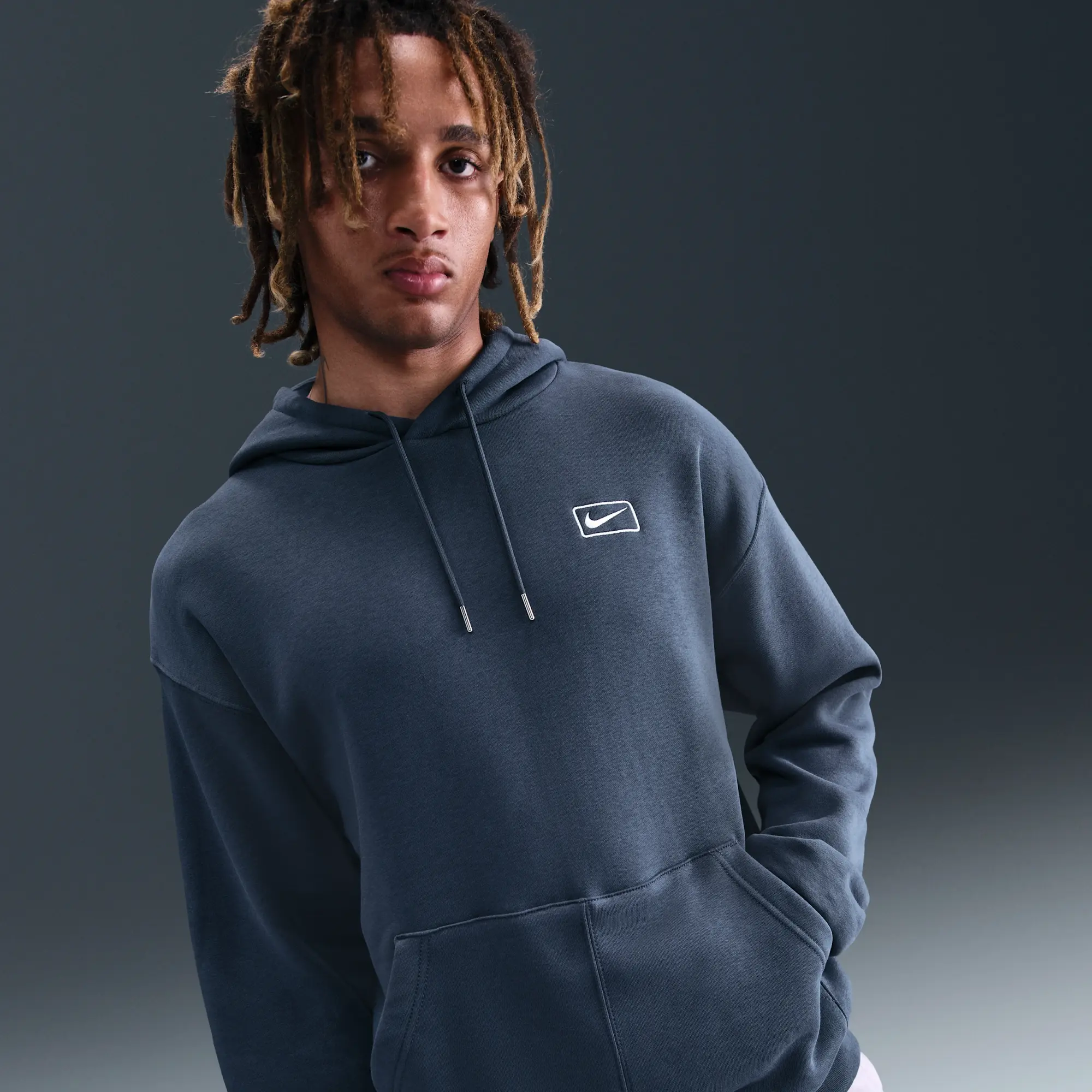 Nike Sportswear Men's Pullover Hoodie - Blue - Cotton