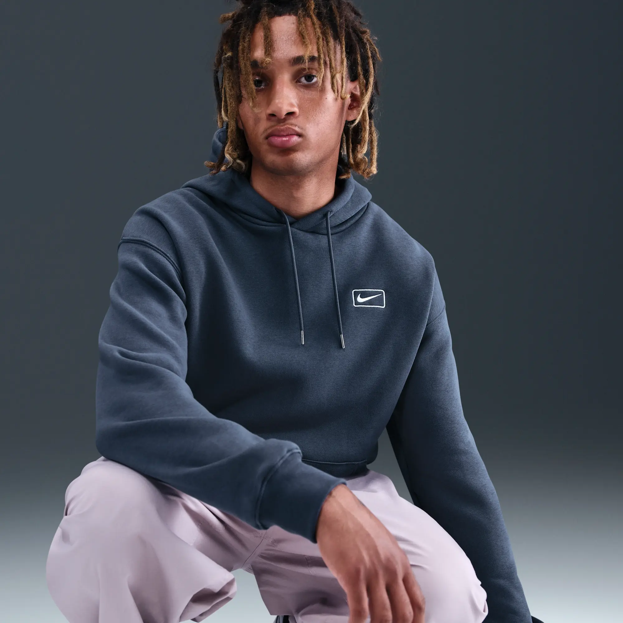 Nike Sportswear Men's Pullover Hoodie - Blue - Cotton