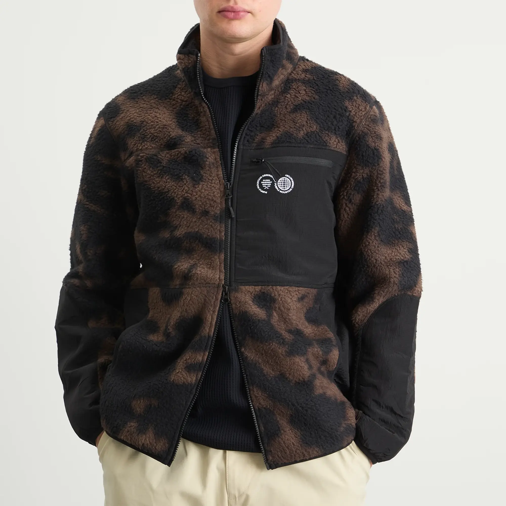 Purple Mountain Observatory Men's Borg Sherpa Fleece Jacket Tie Dye