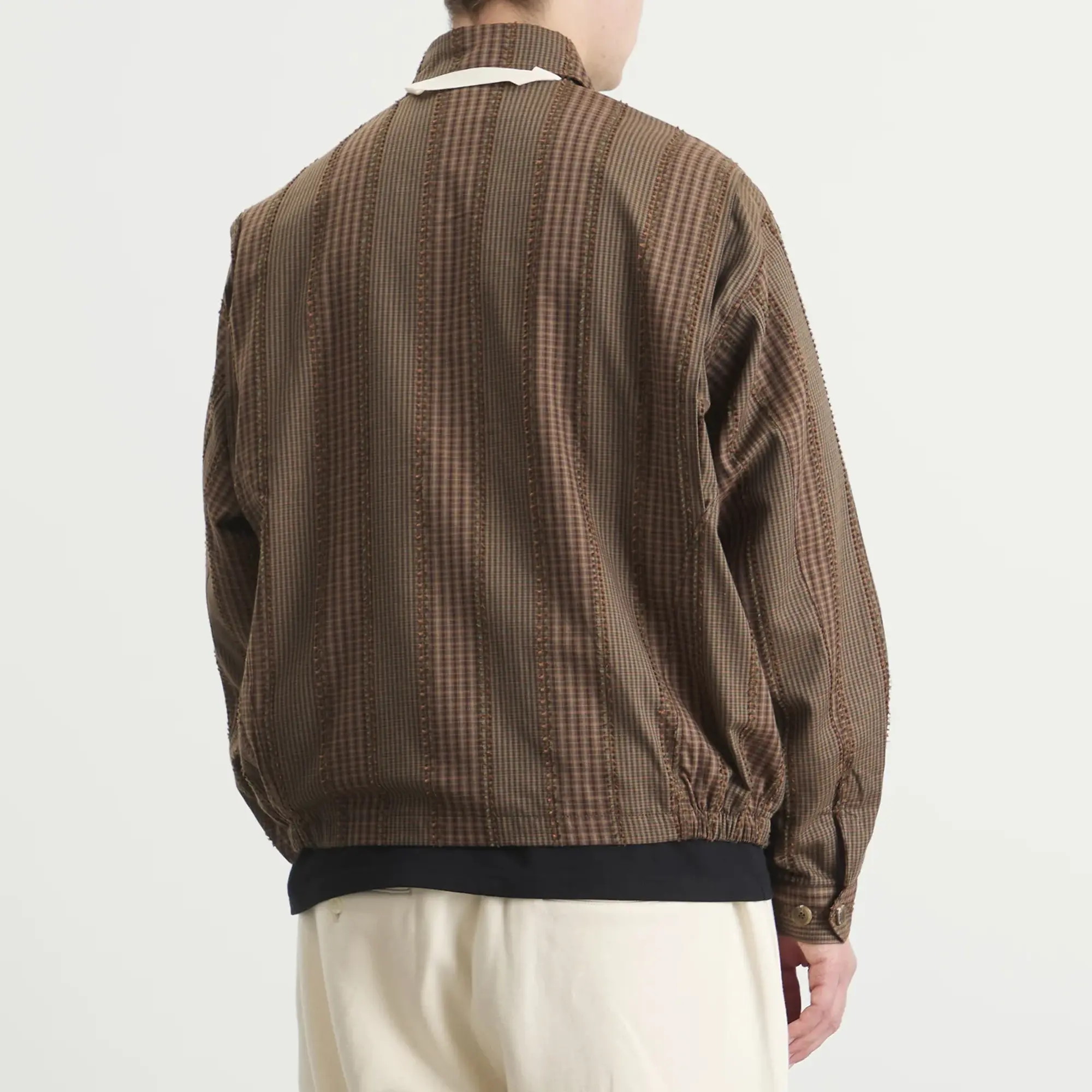 Merely Made Men's Fringe Check Jacket Brown