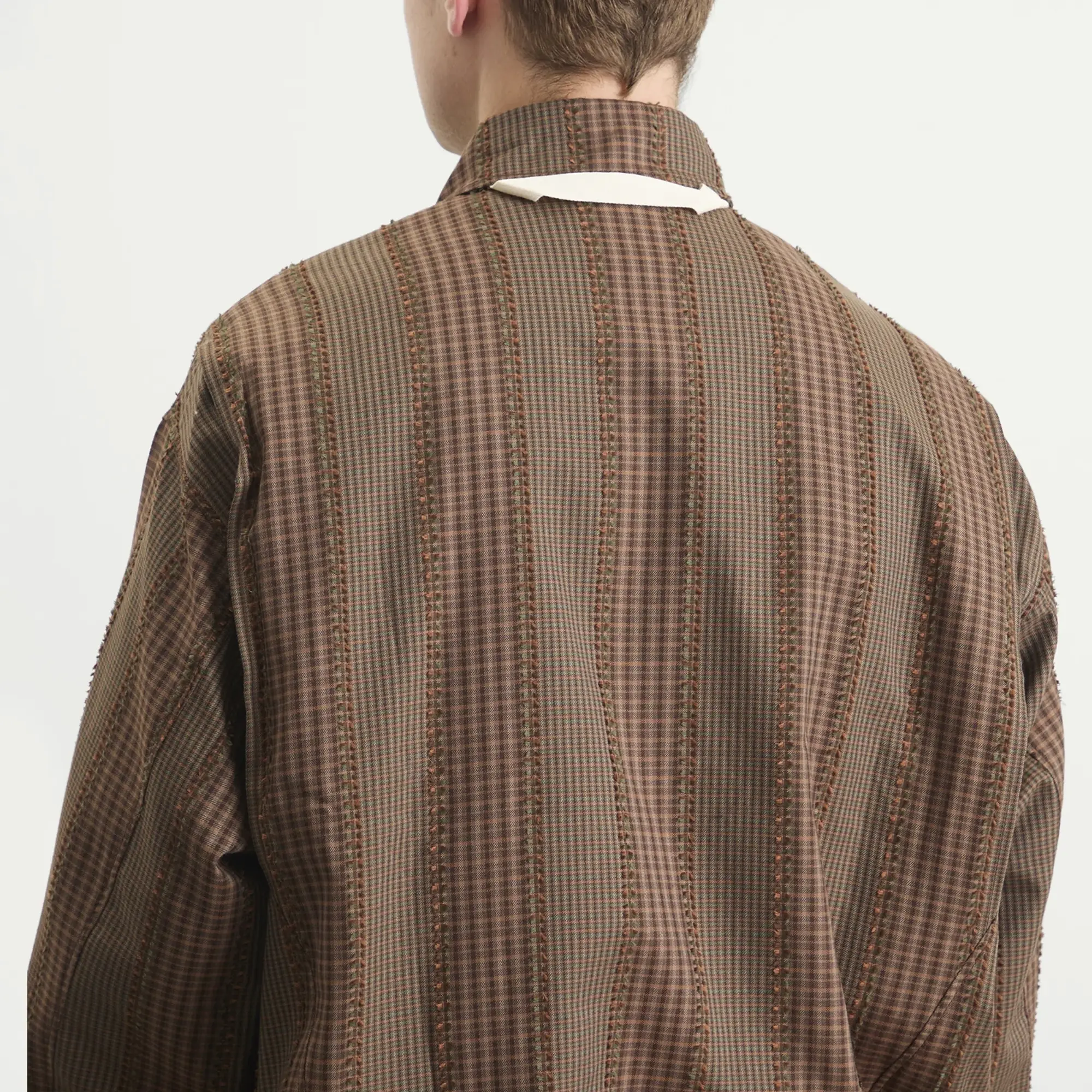 Merely Made Men's Fringe Check Jacket Brown