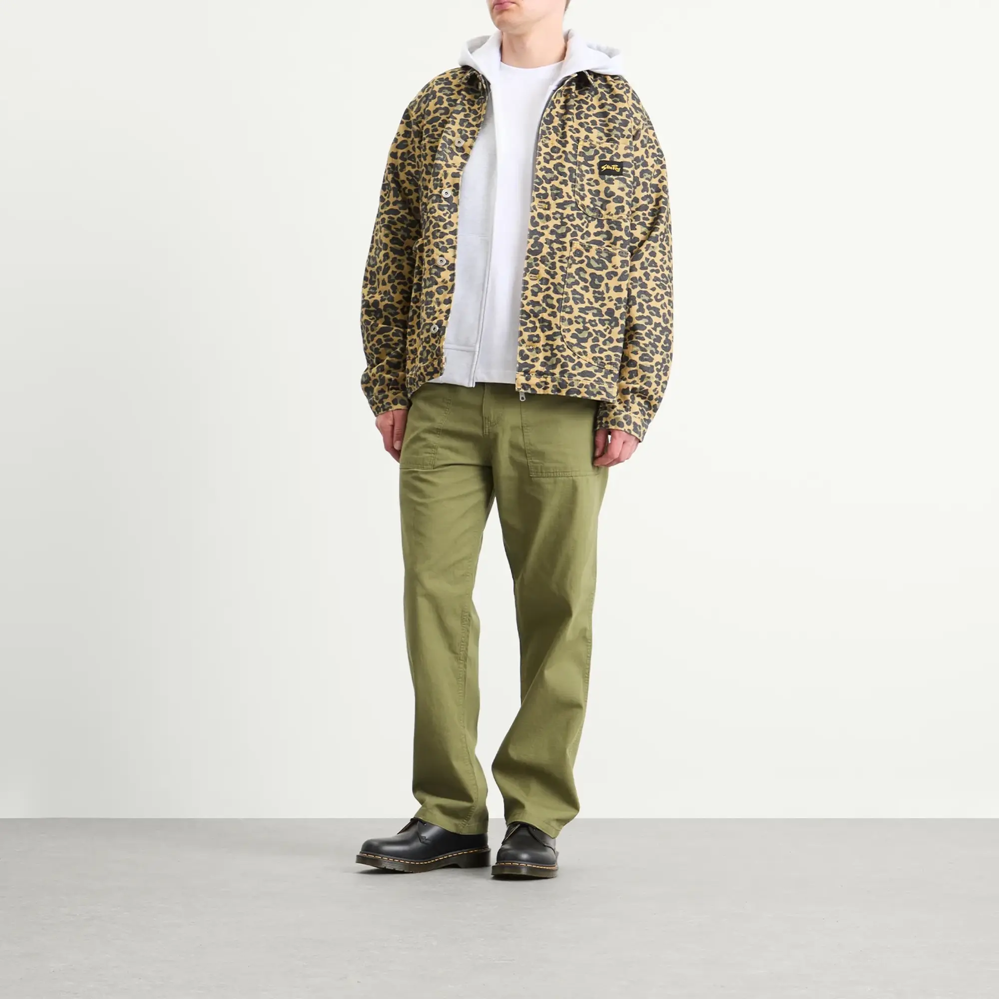 Stan Ray Men's Coverall Jacket Washed Leopard Camo Duck
