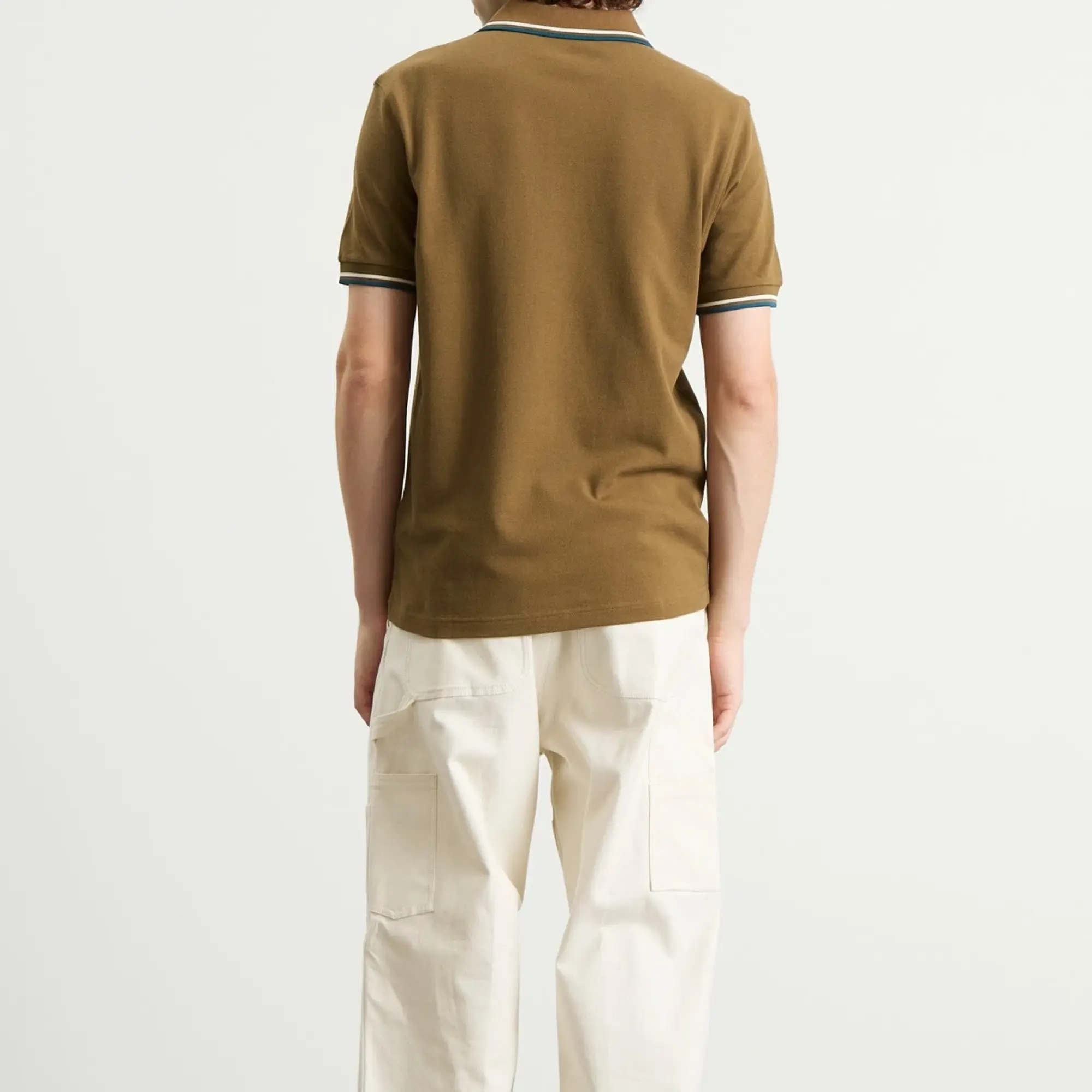Fred Perry Men's Twin Tipped Polo Shirt Shdstn/Ecr/Dkpet