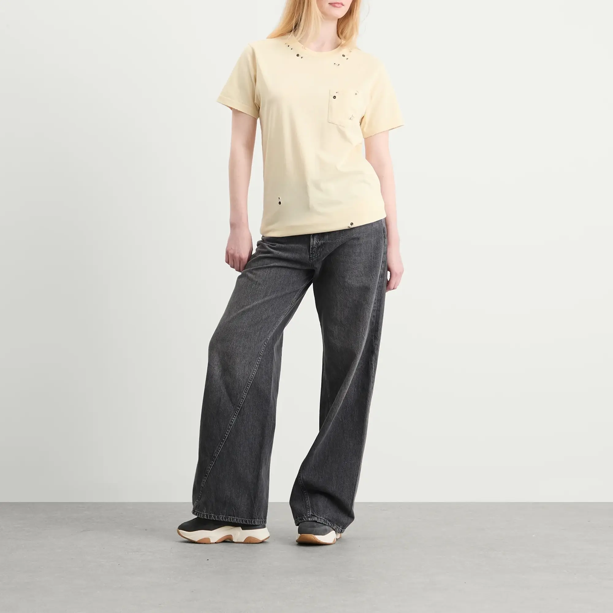 Isabel Marant Women's Yazrane Pierced T-Shirt Ecru