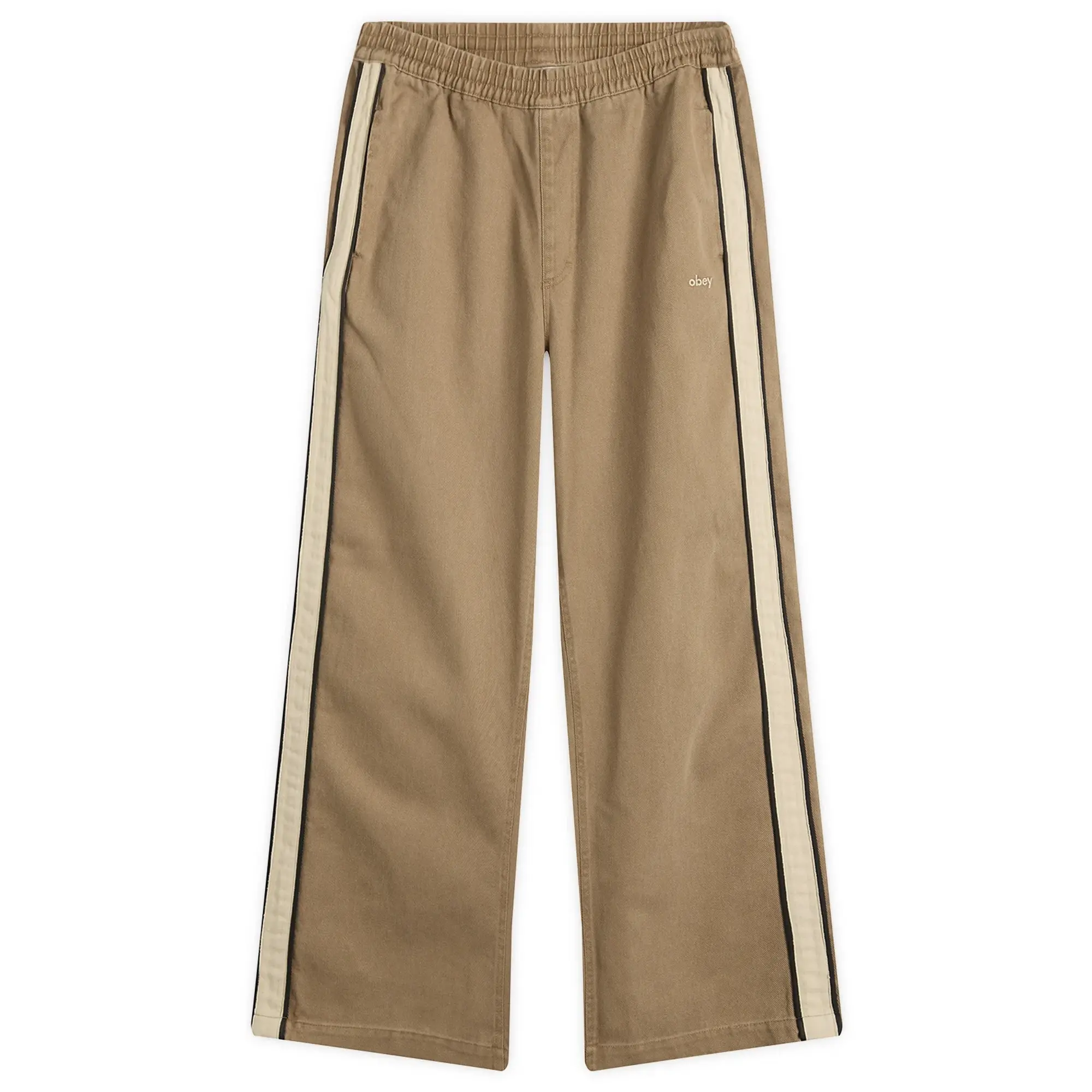 Obey Women's Astrid Side Stripe Trousers Tan Faded Wash
