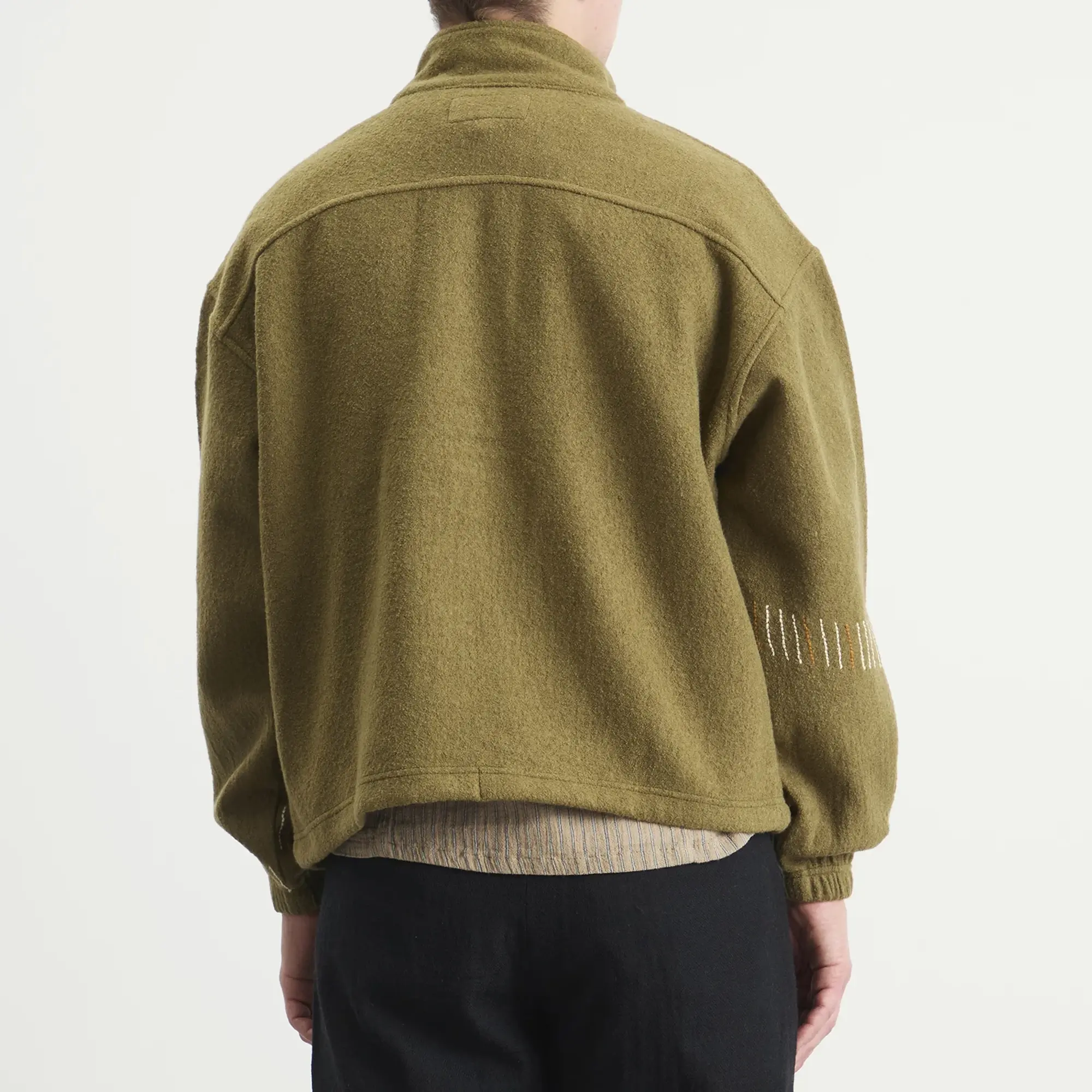 Kartik Research Men's Beaded Kaza Jacket Moss/Ecru/Yellow