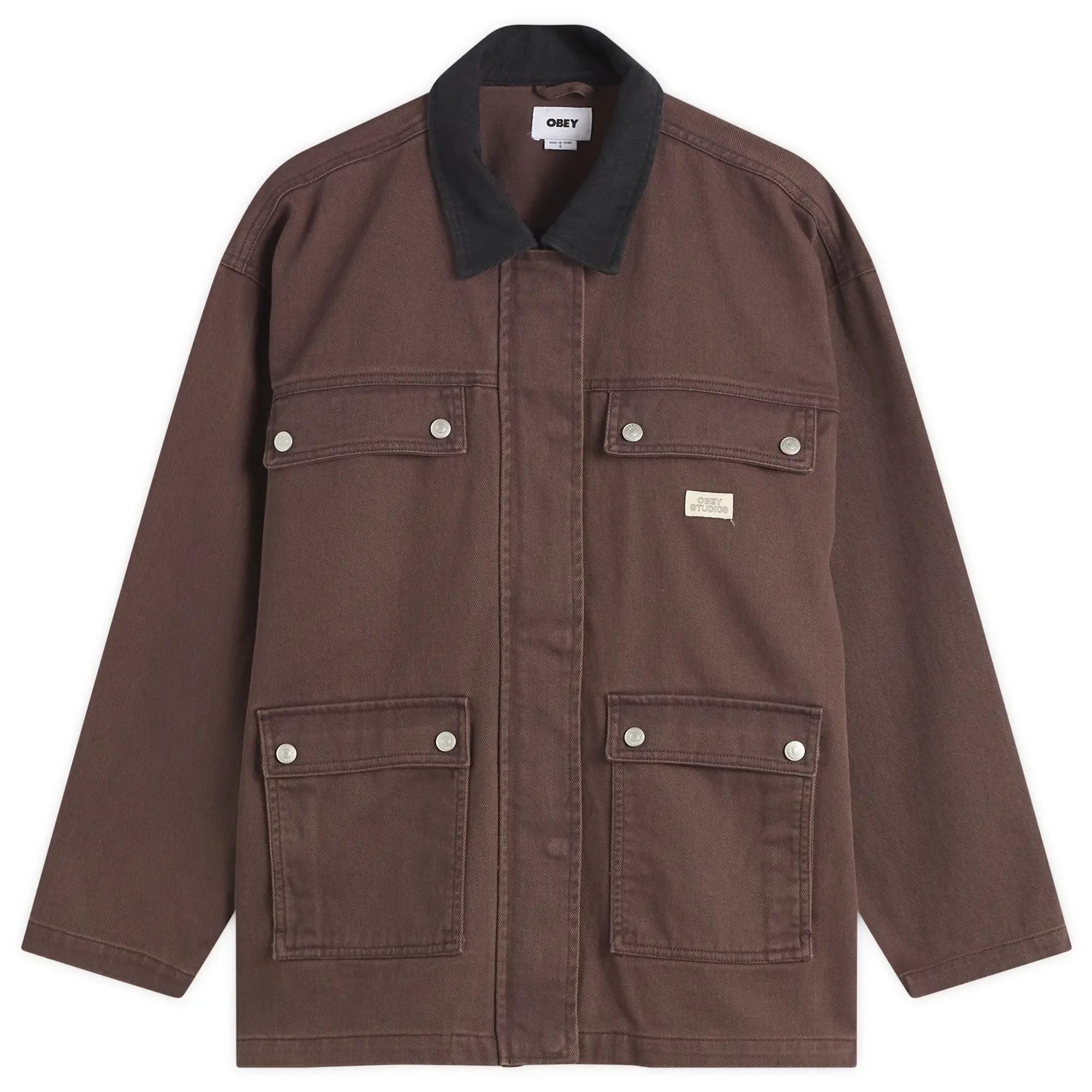 Obey Women's Fritz Jacket Chocolate Faded Wash