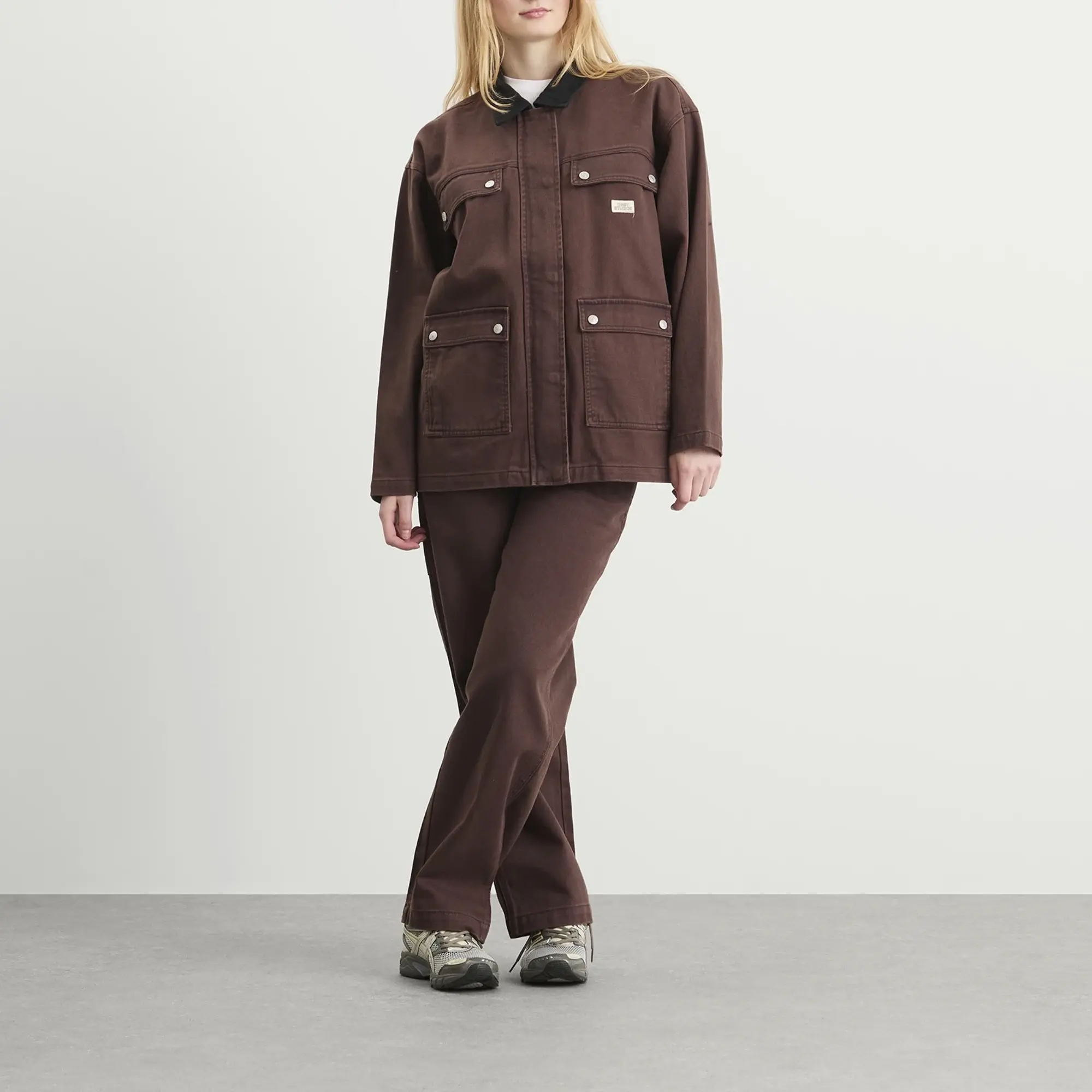 Obey Women's Fritz Jacket Chocolate Faded Wash
