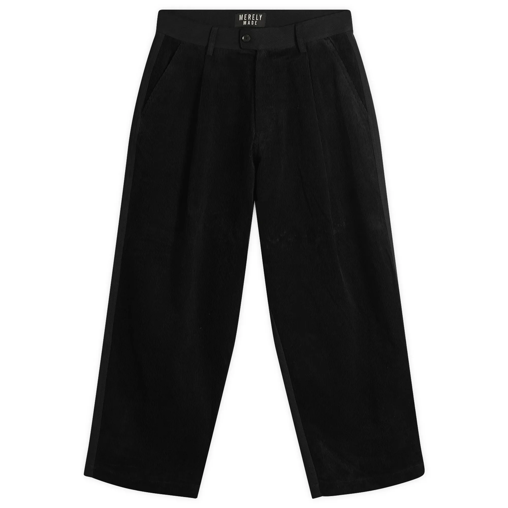Merely Made Men's Wide Leg Cord Trousers Black