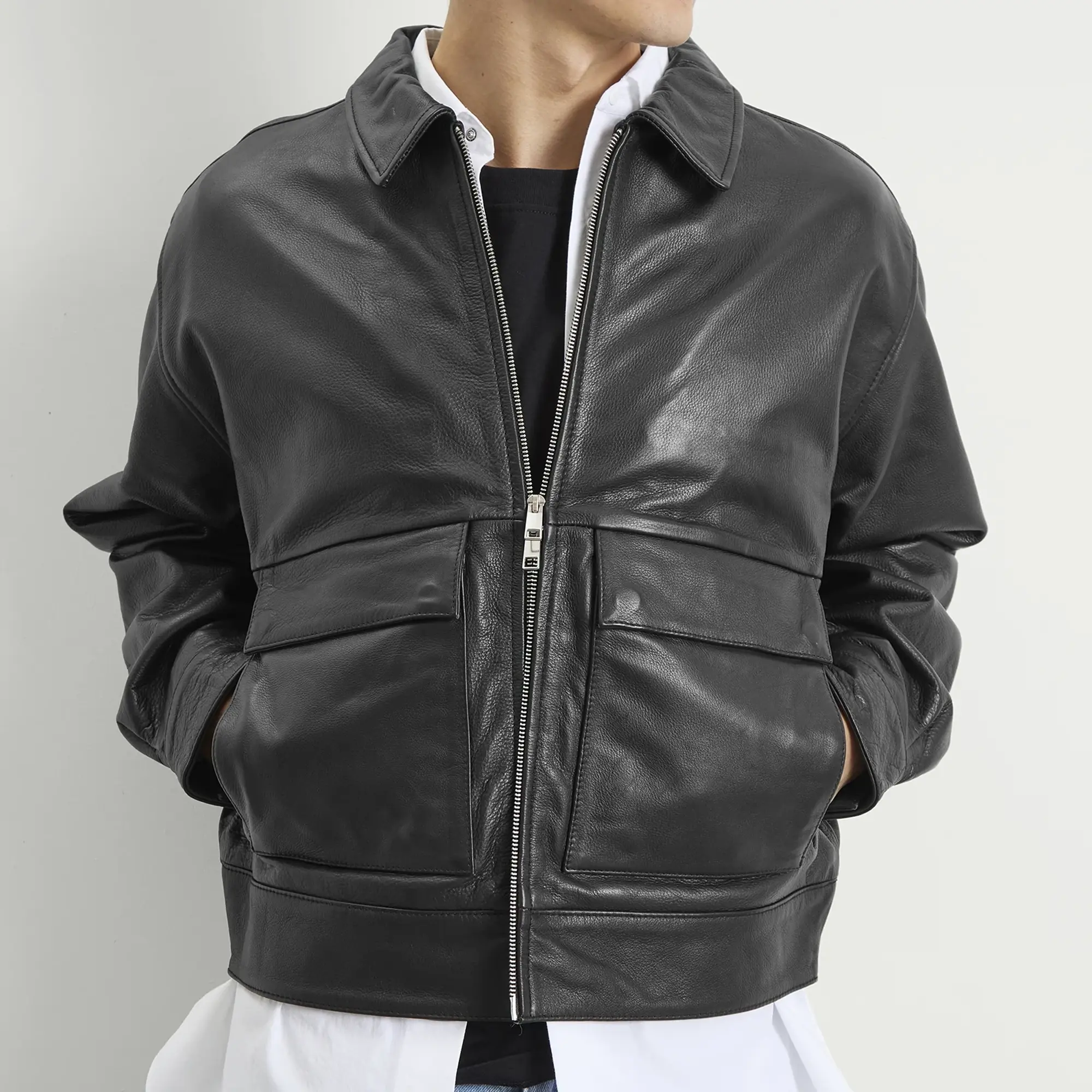 Edwin Men's Leather Dogma Jacket Black