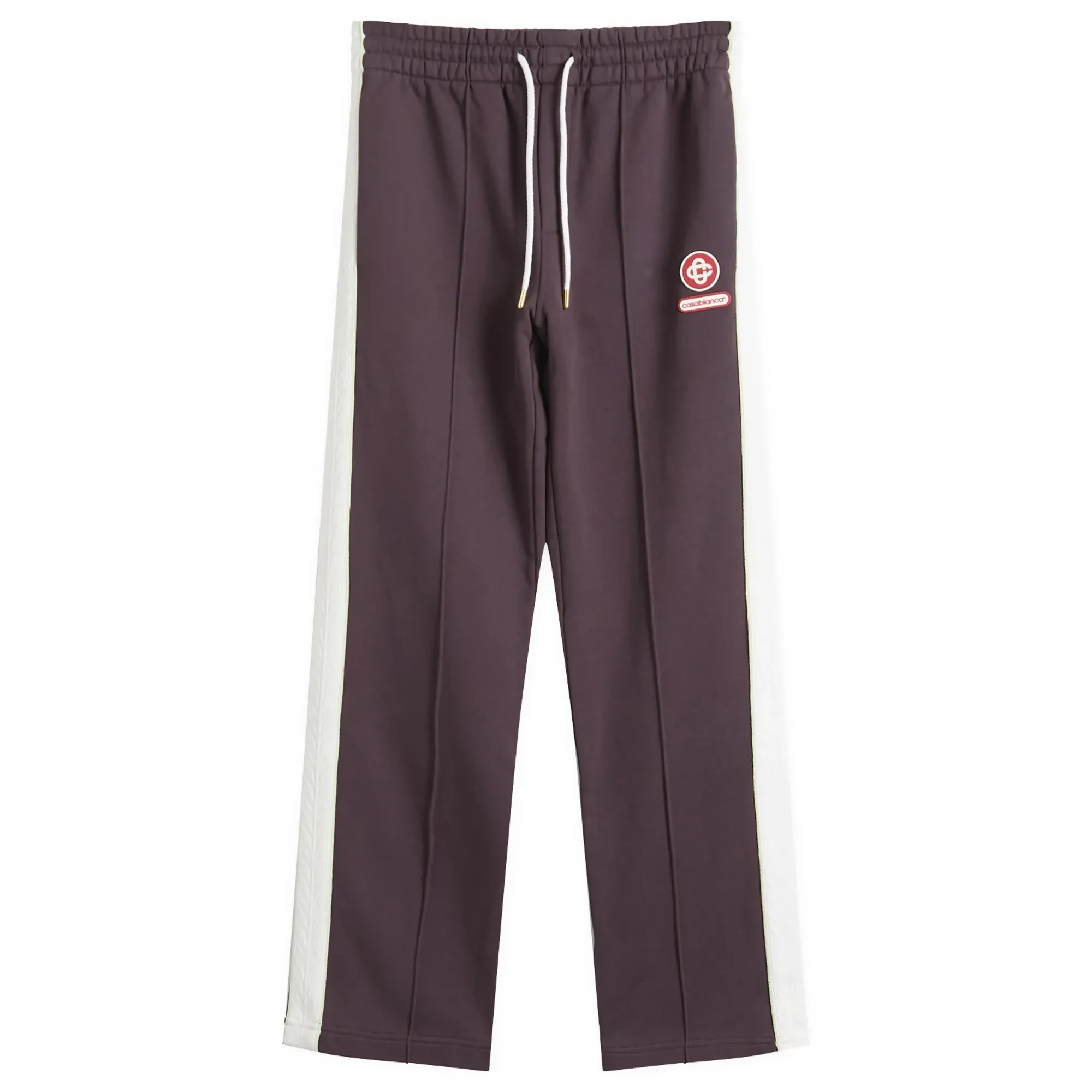 Casablanca Men's Aubergine Loopback Laurel Tape Pintuck Jogger