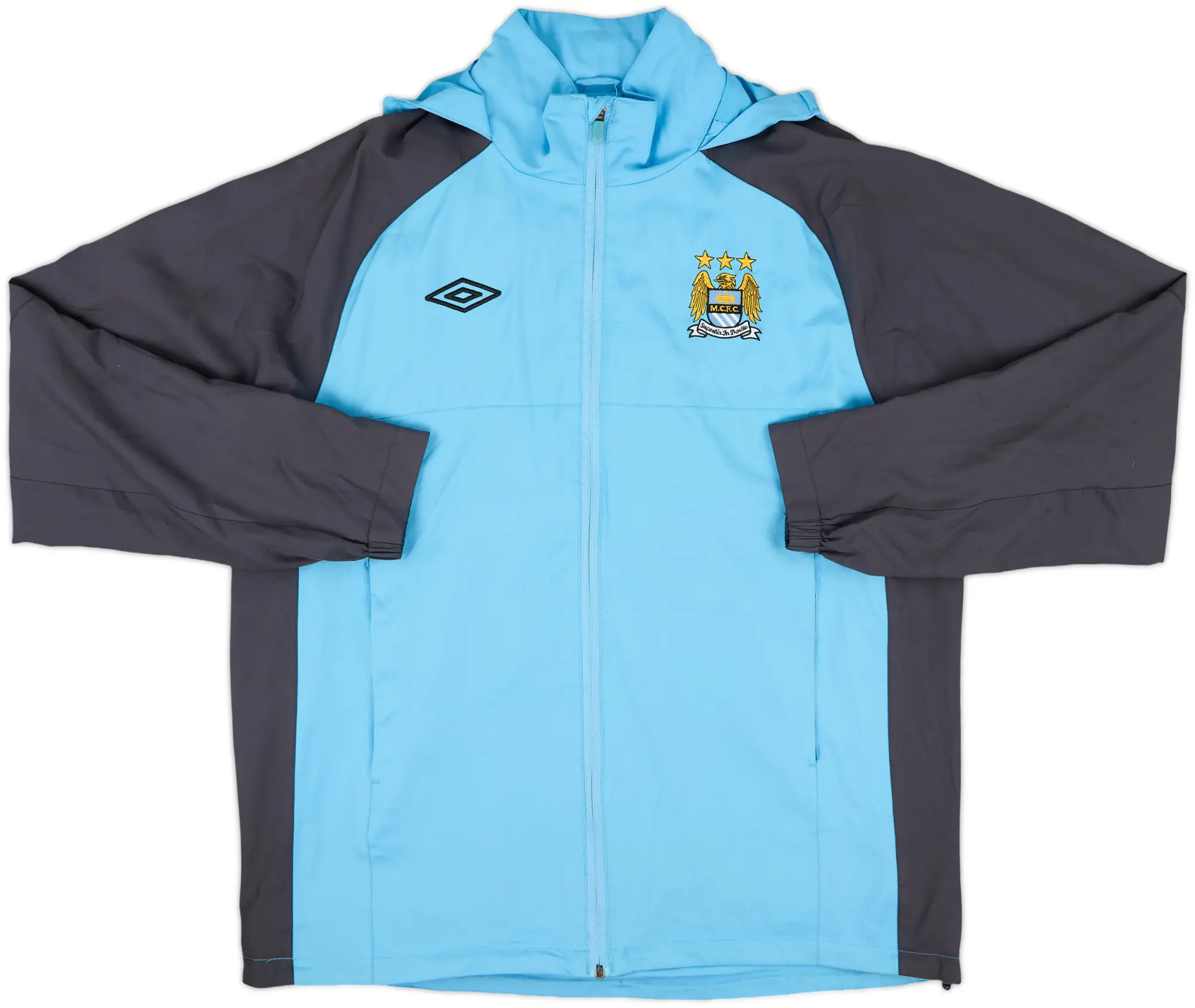 2010-11 Manchester City Umbro Hooded Track Jacket - 8/10 - (L)