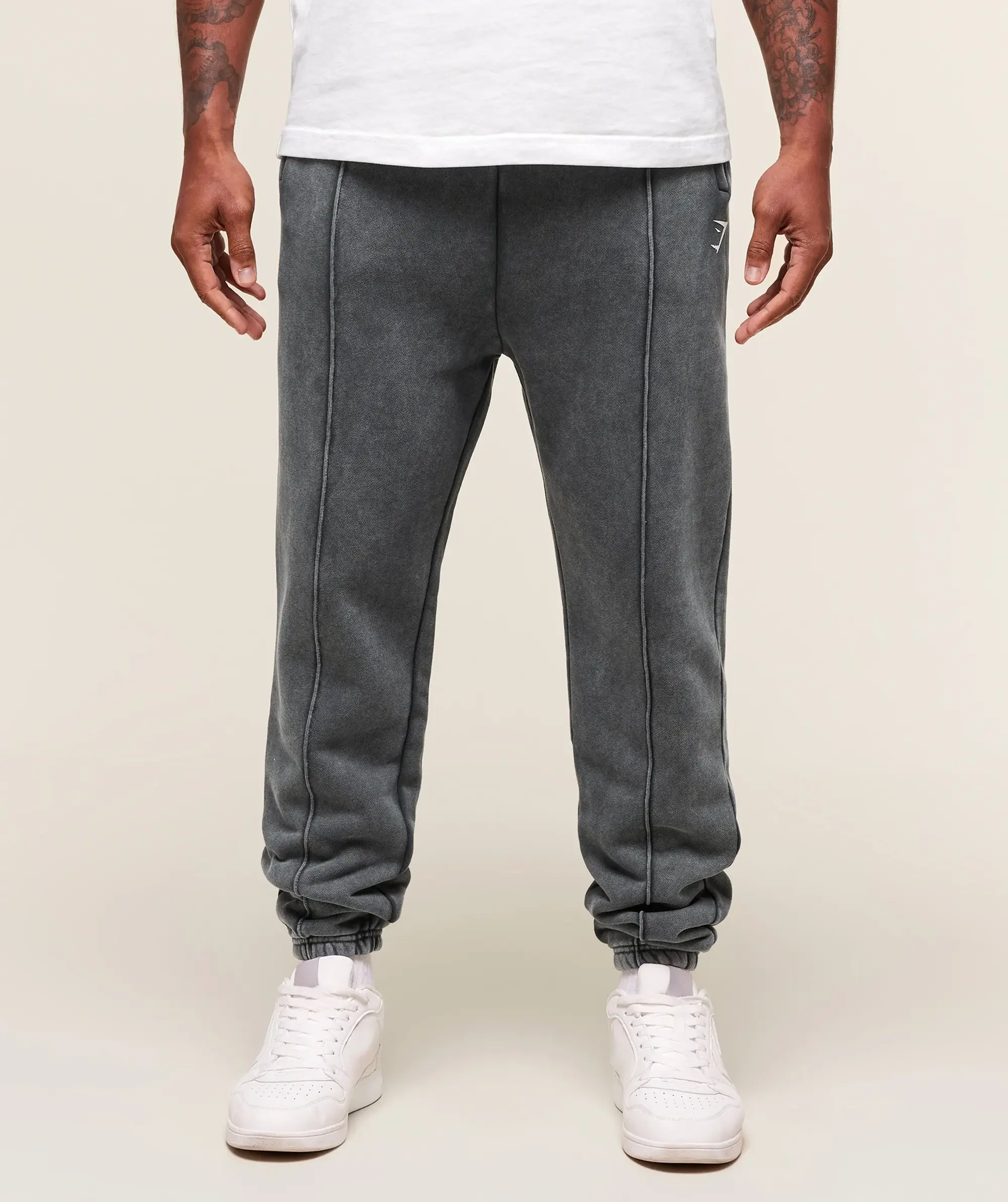  Washed Pintuck Joggers - Black/Stone