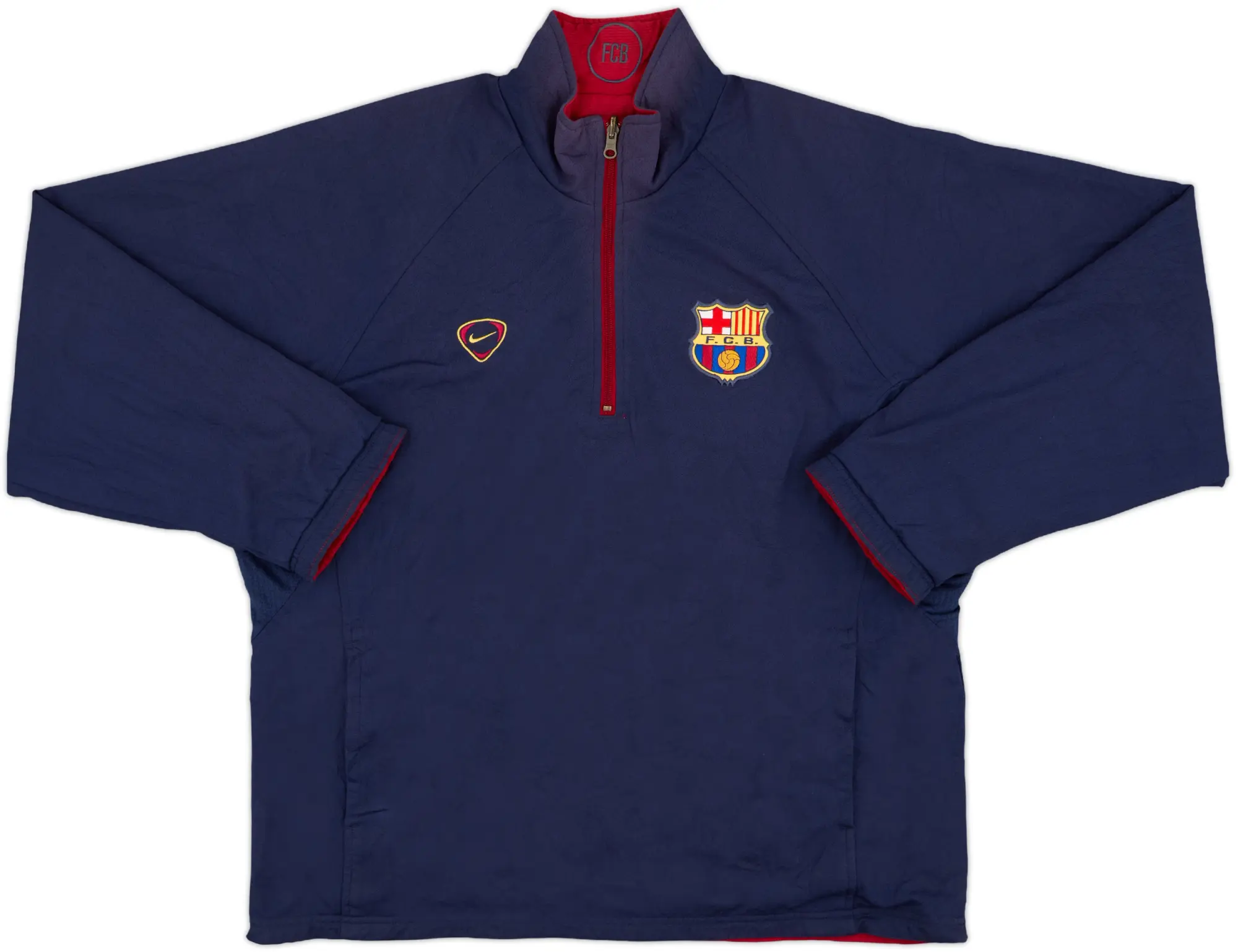 2000-02 Barcelona Nike Reversible 1/4 Zip Drill Top - 7/10 - (XXL)