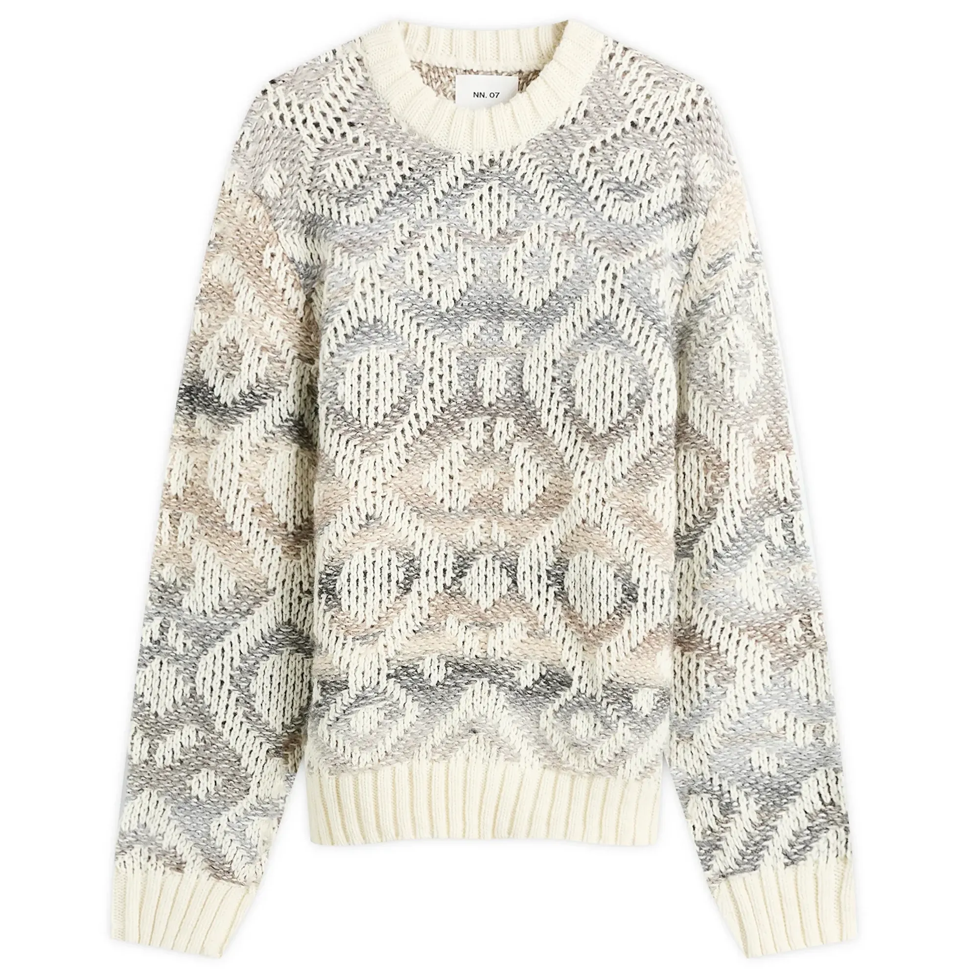 NN07 Men's Brady Geometric Jumper Ivory