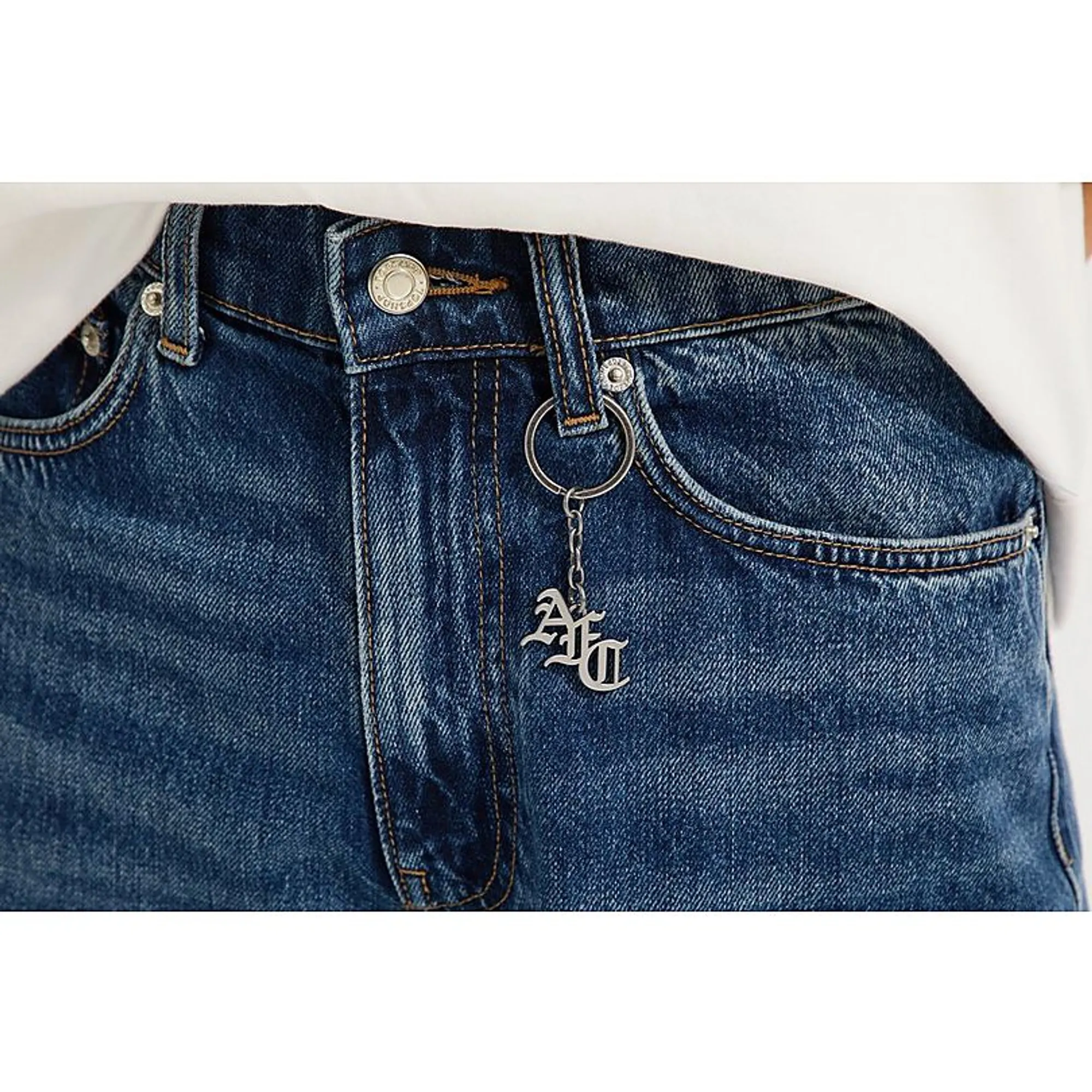 Arsenal Silver Monogram Keyring, Silver