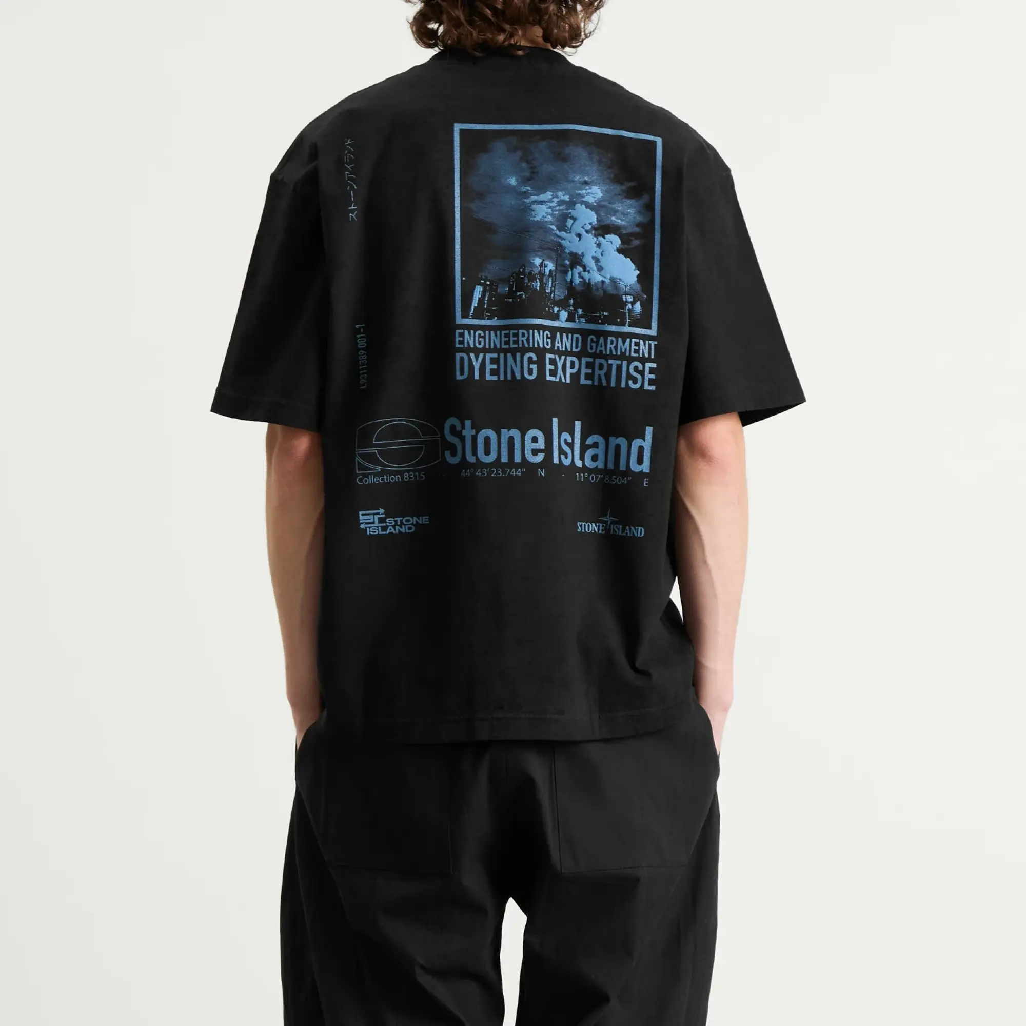 Stone Island Men's Paintball Effect Megacity Sky T-Shirt Black