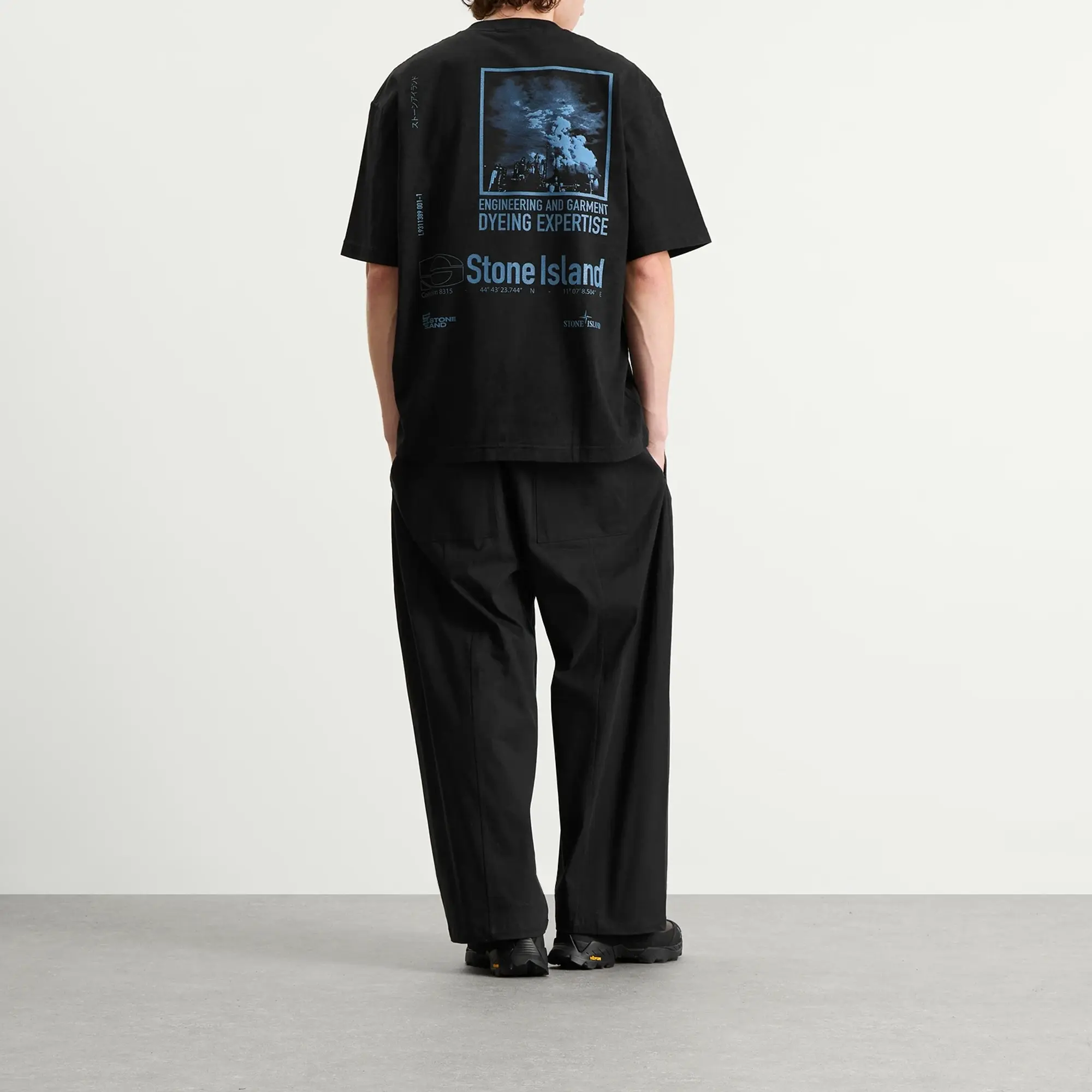 Stone Island Men's Paintball Effect Megacity Sky T-Shirt Black