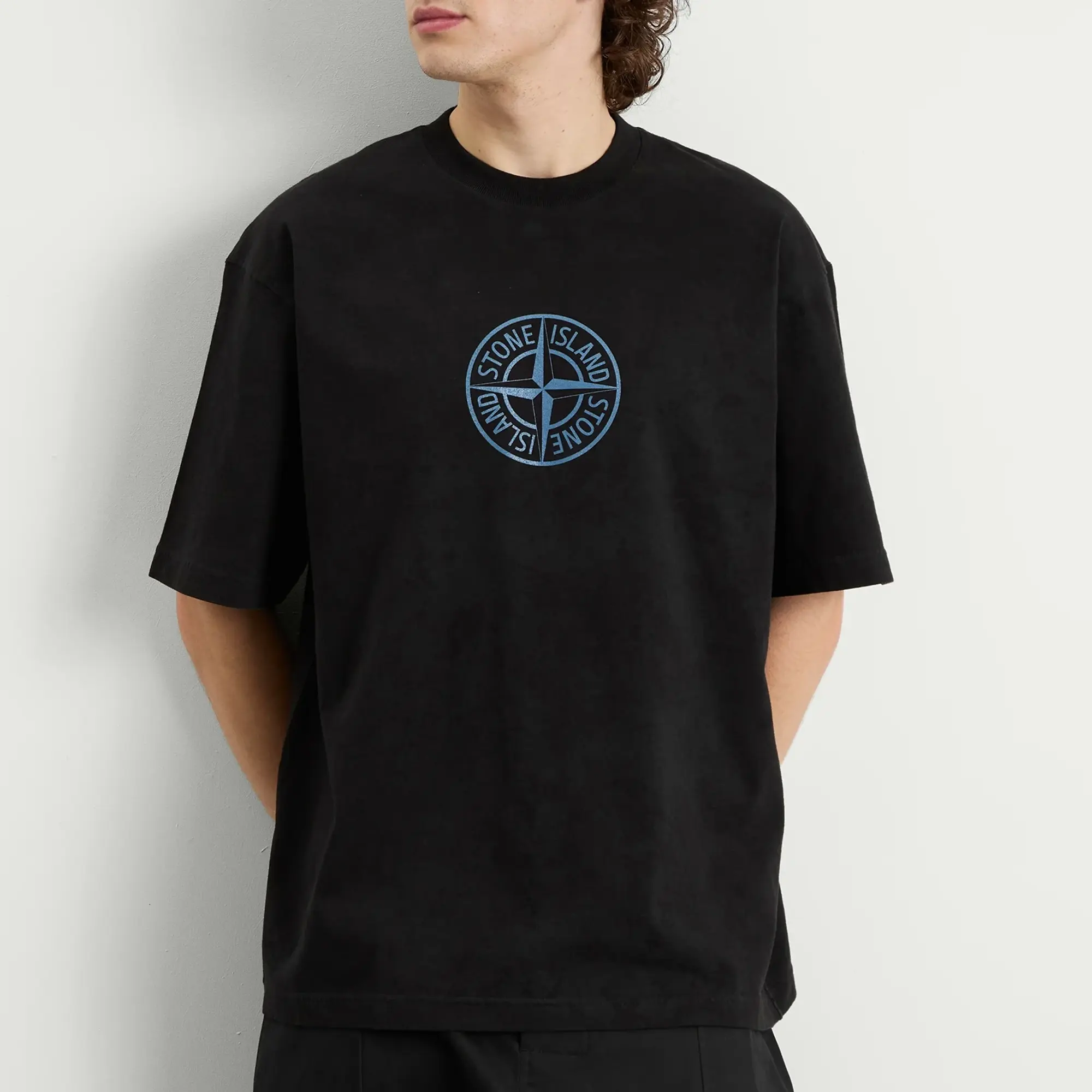 Stone Island Men's Paintball Effect Megacity Sky T-Shirt Black