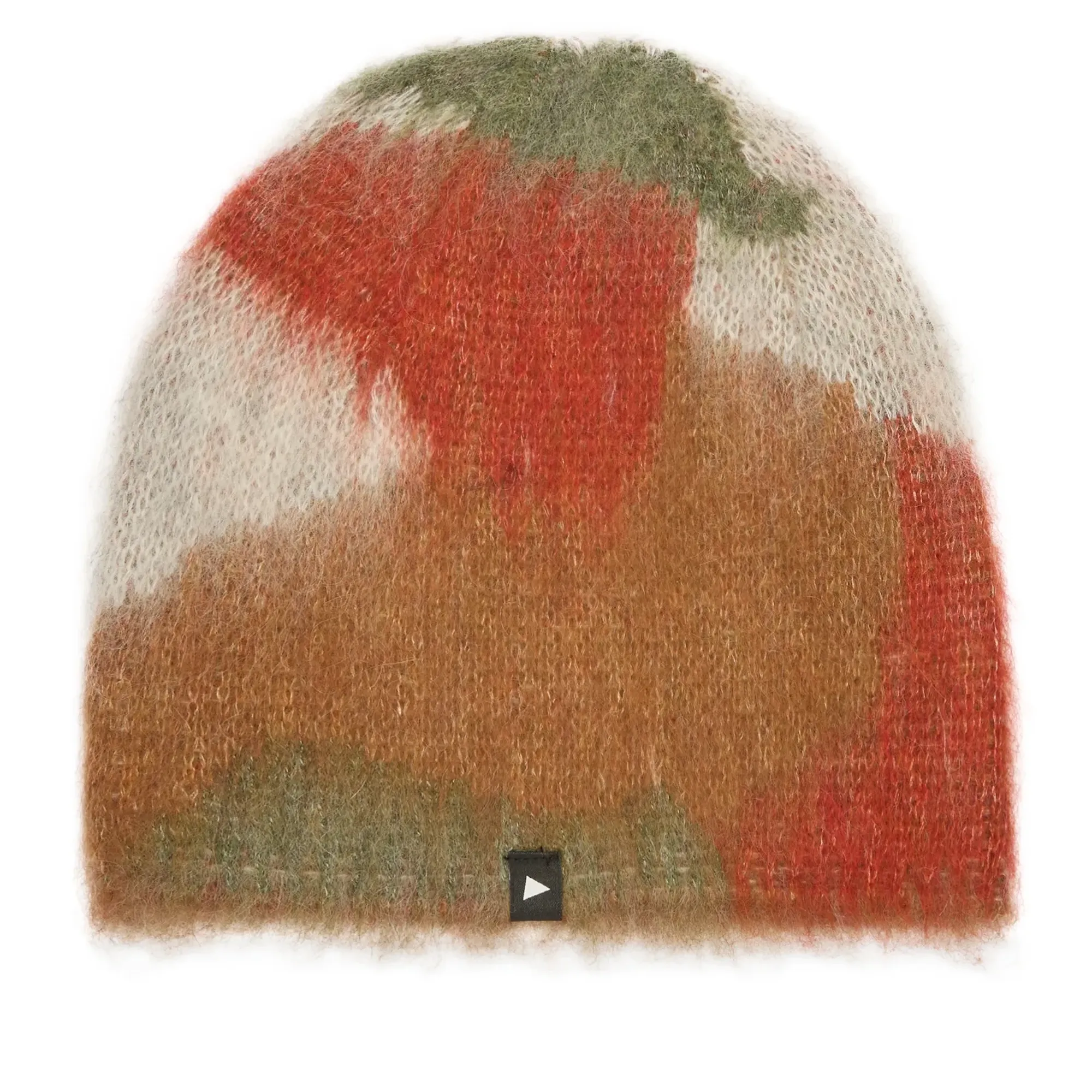 and wander Men's Mixed Colour Shaggy Knit Beanie Brown Mix