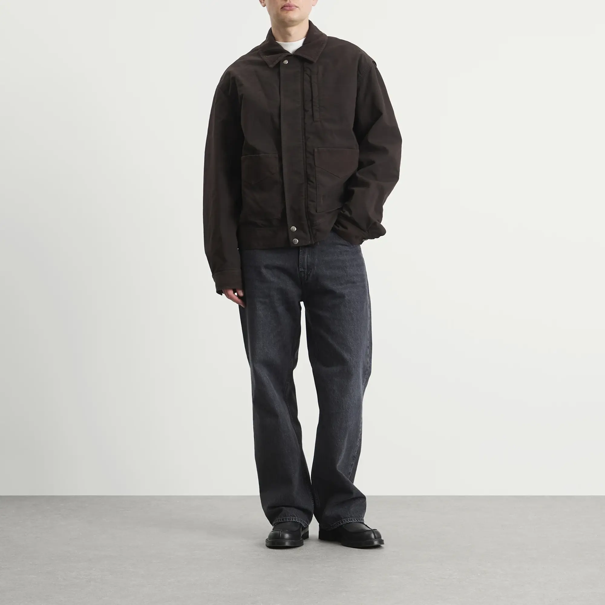 Dries Van Noten Men's Overdyed Double Weave Cotton Jacket Brown
