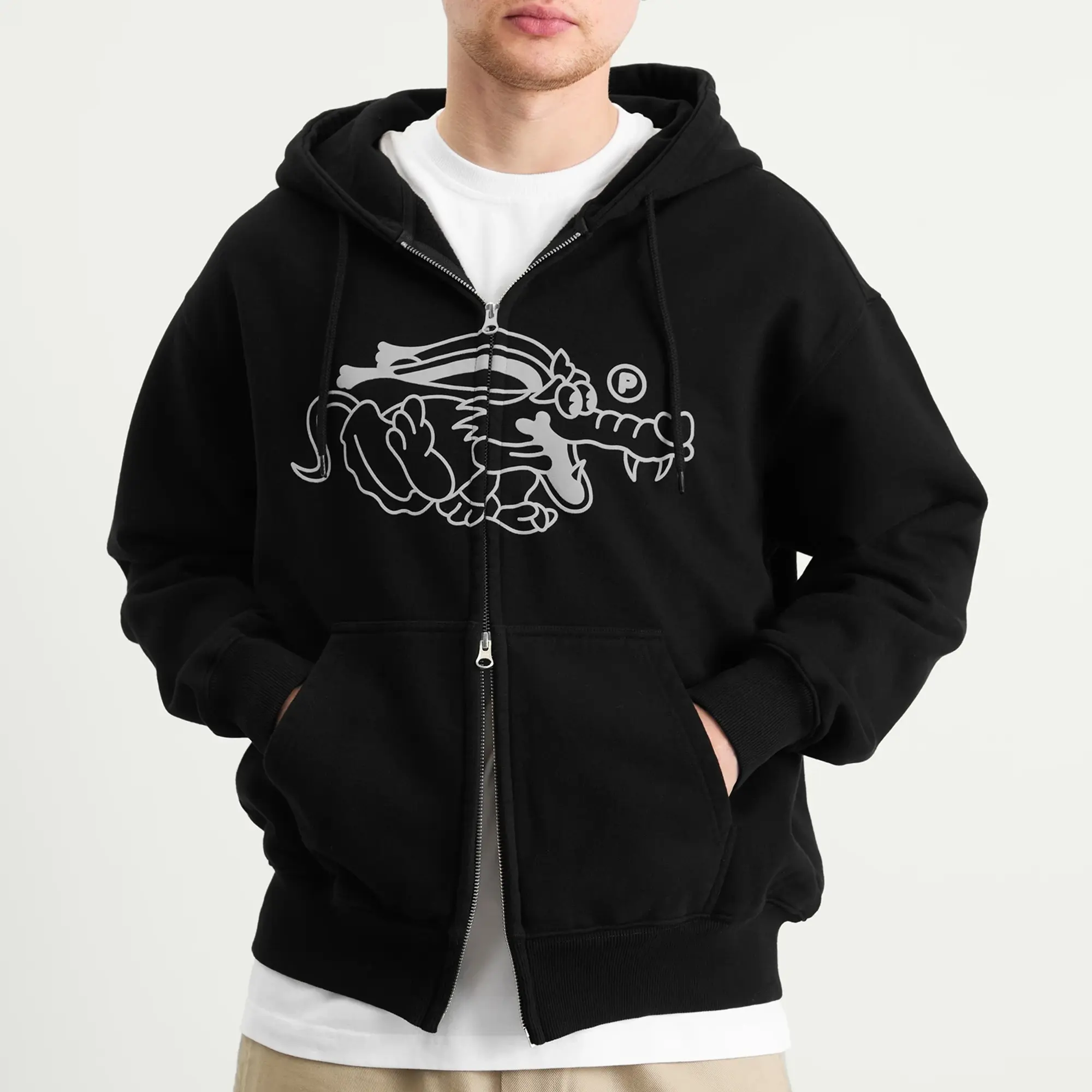 Pawa Speed Sports Men's Doggo Zip Hoodie Black