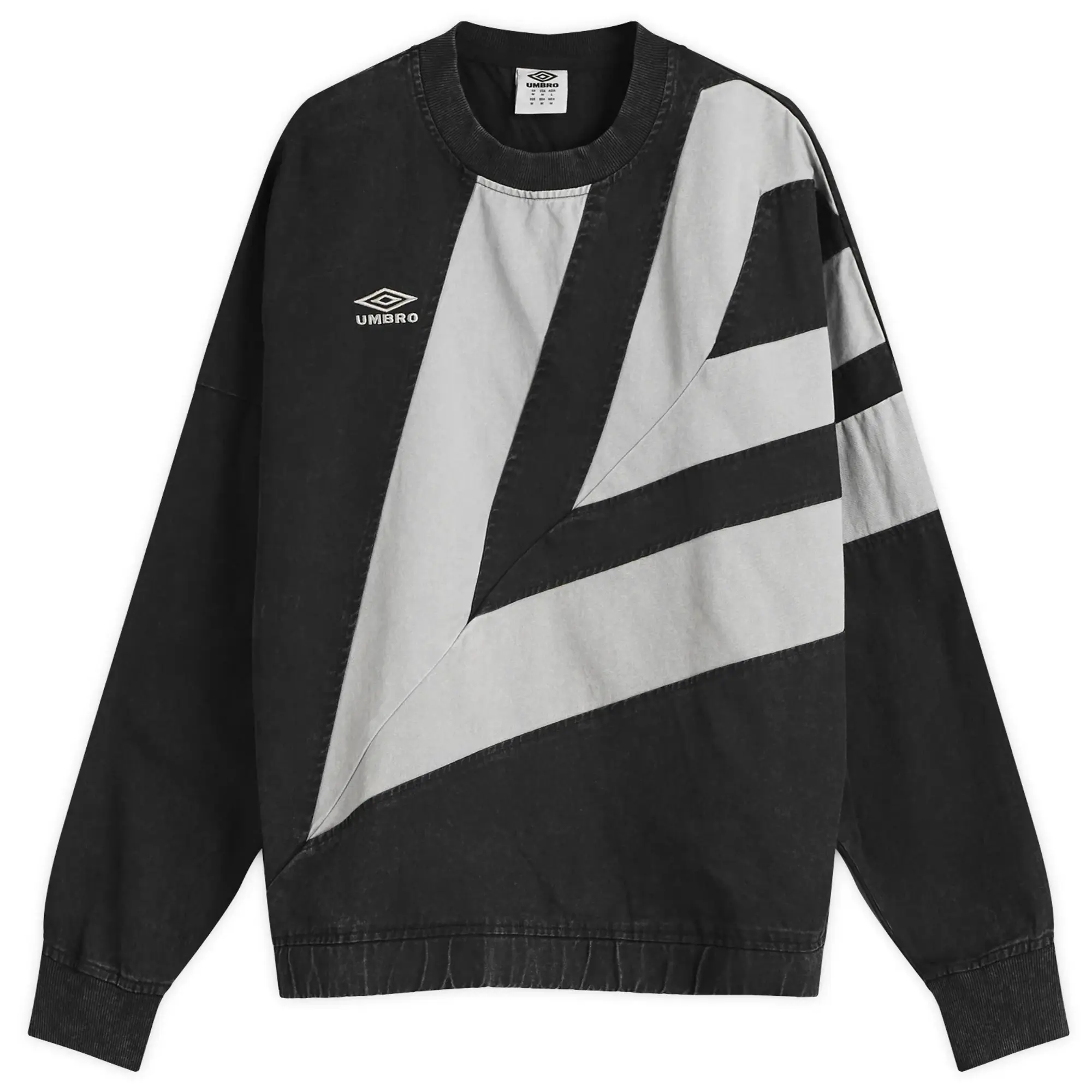Umbro Men's Washed Diamond Drill Sweat Black/Ultimate Gray
