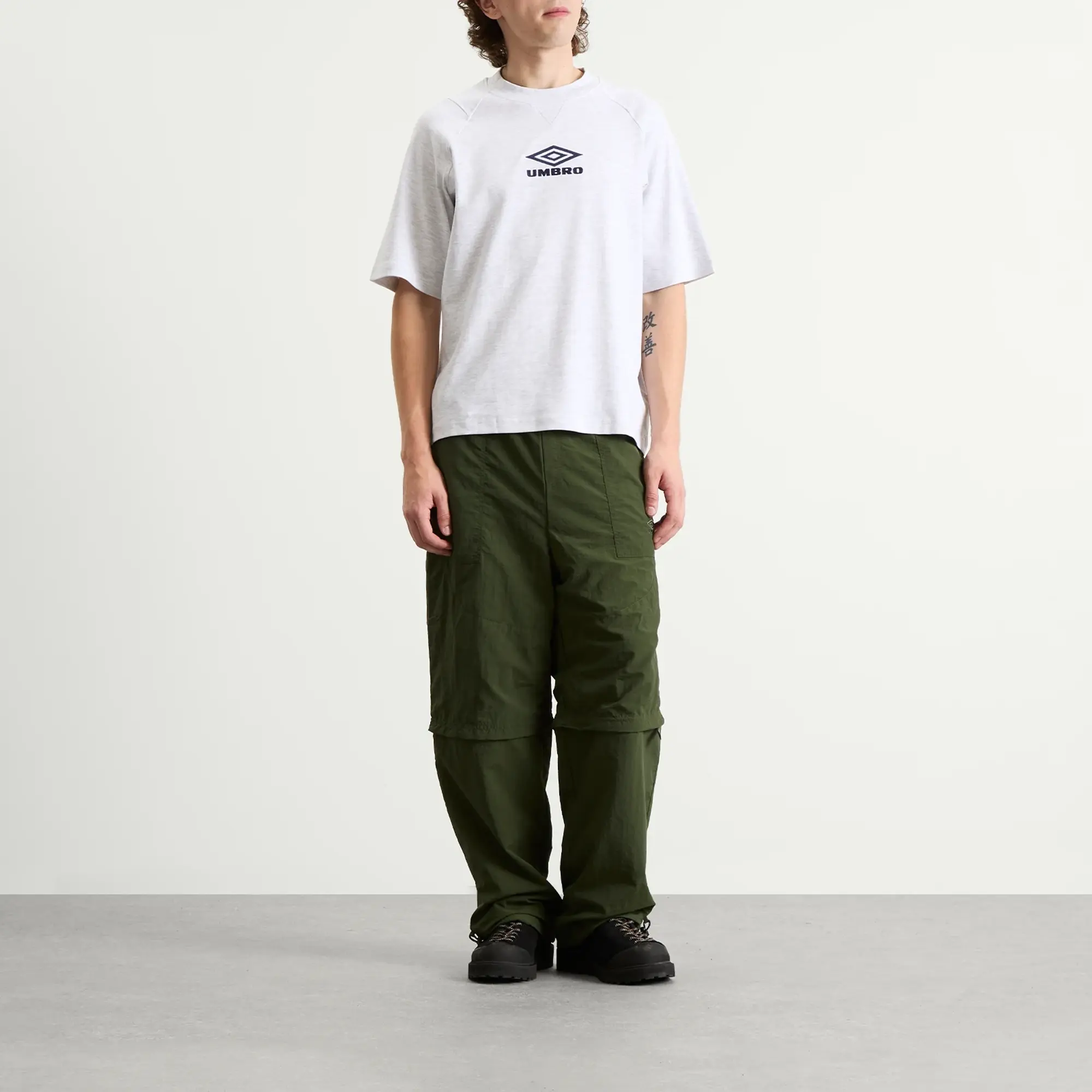 Umbro Men's Iconic Boxy Tee Ice Marl/Dark Navy