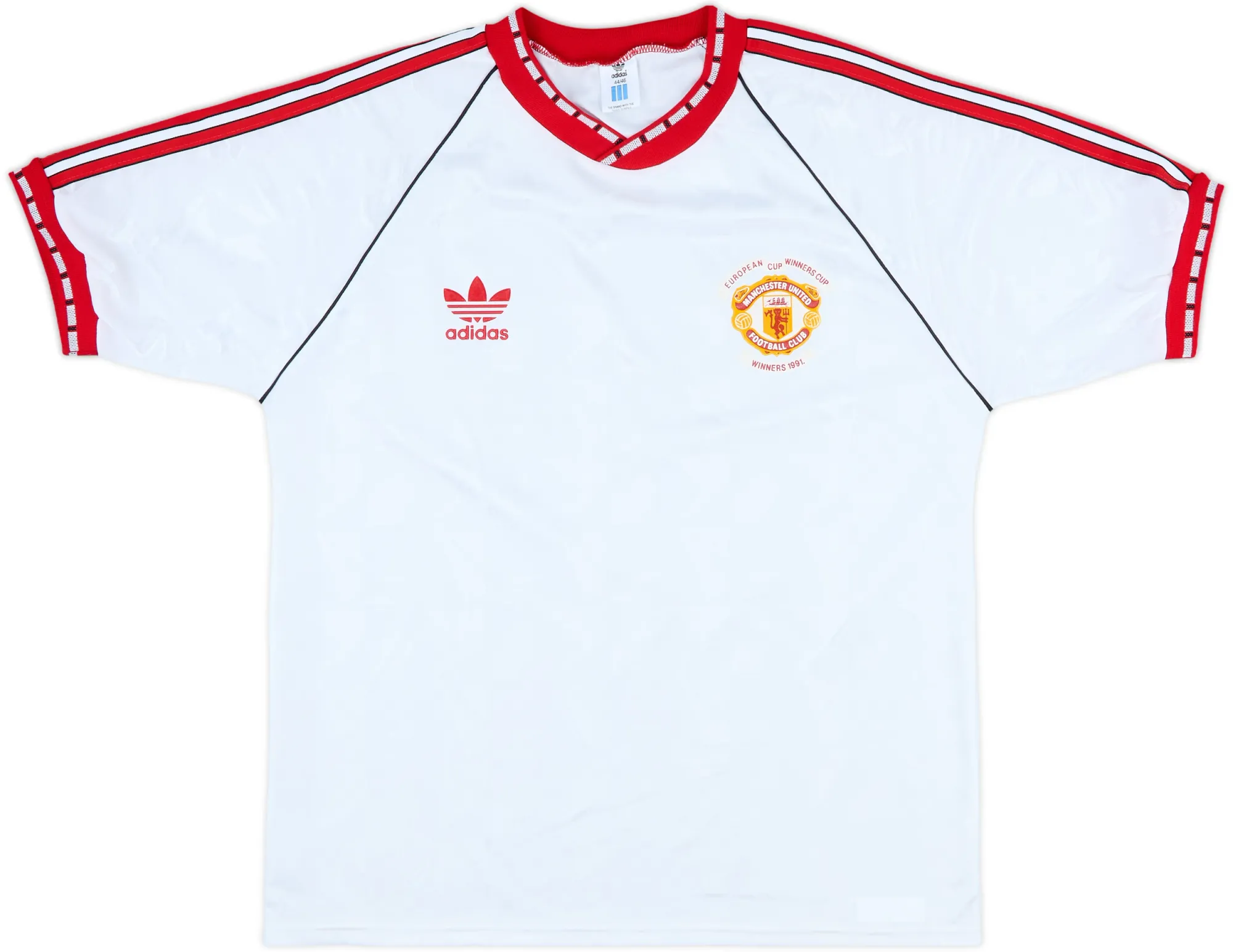 adidas Manchester United Mens SS Home European Cup Winners Cup Shirt 1991/92
