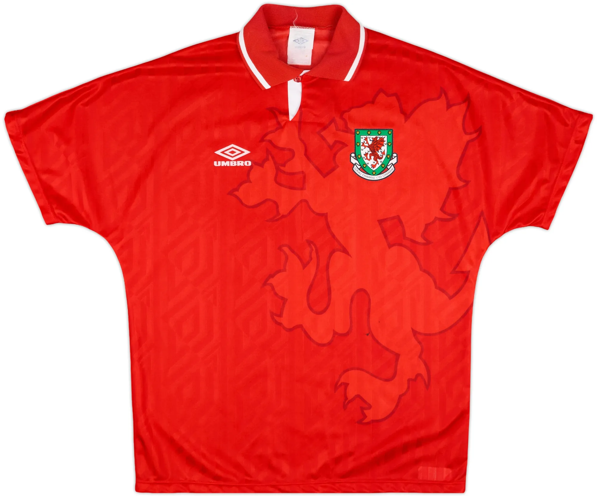 Umbro Wales Mens SS Home Shirt 1992