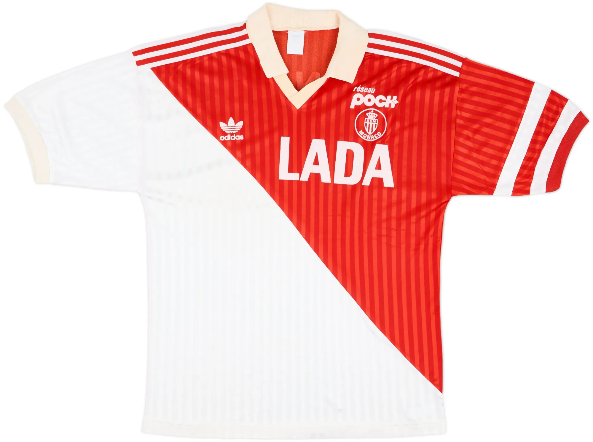adidas Monaco Mens SS Home Shirt 1990/91