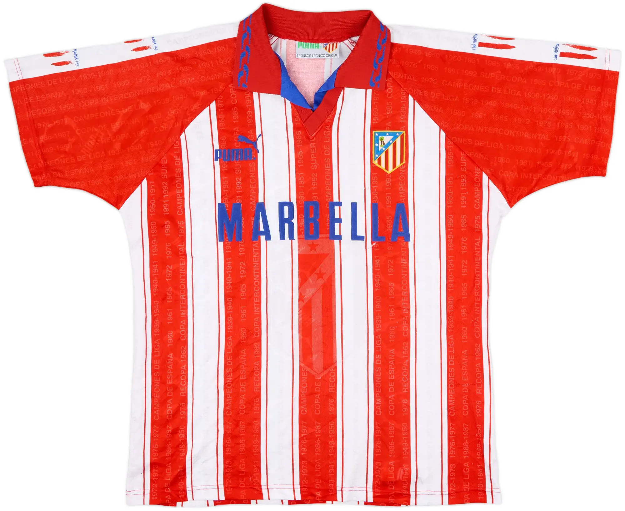 Puma Atlético Madrid Mens SS Home Shirt 1995/96