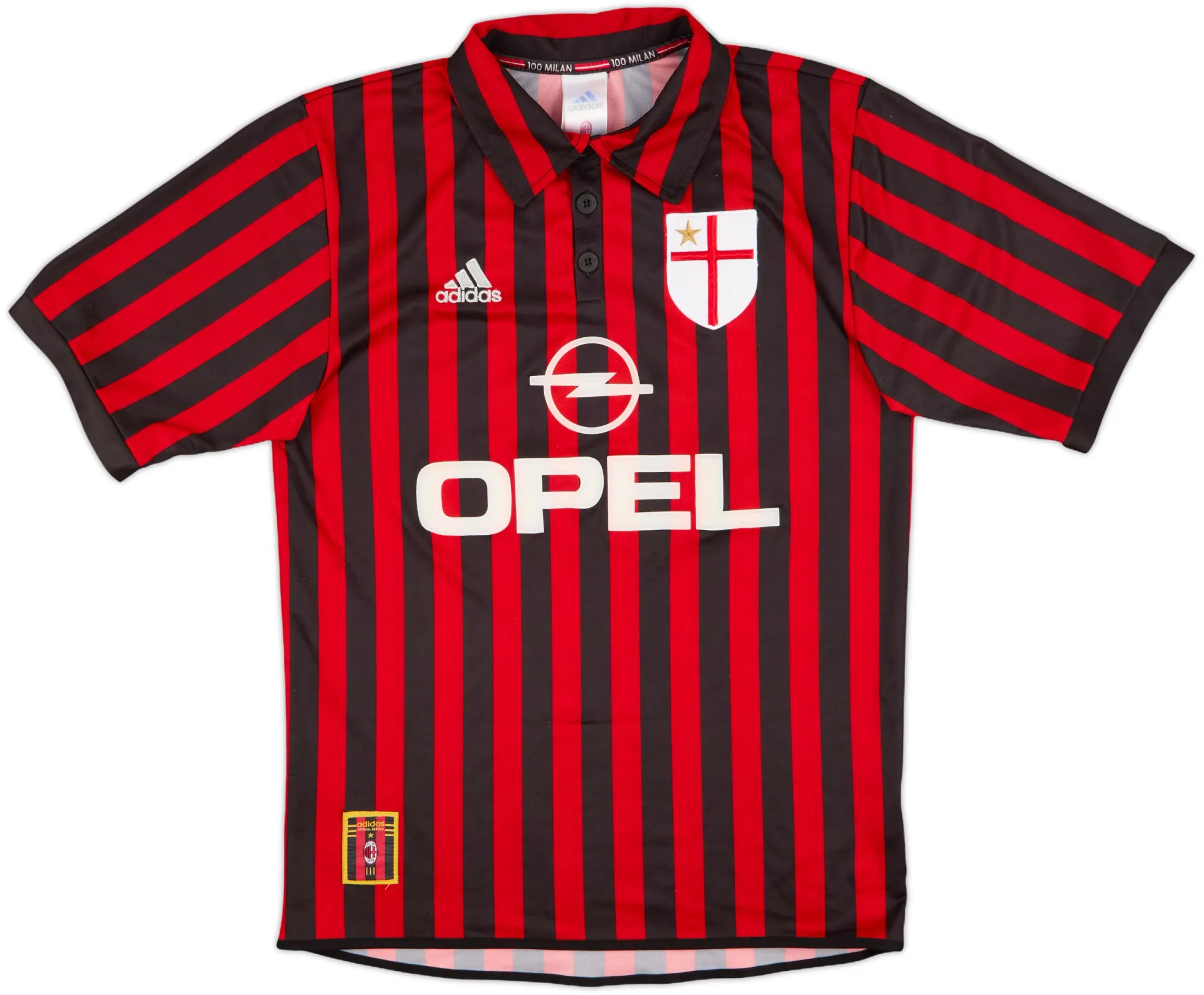 adidas AC Milan Mens SS Home Shirt 1999/00