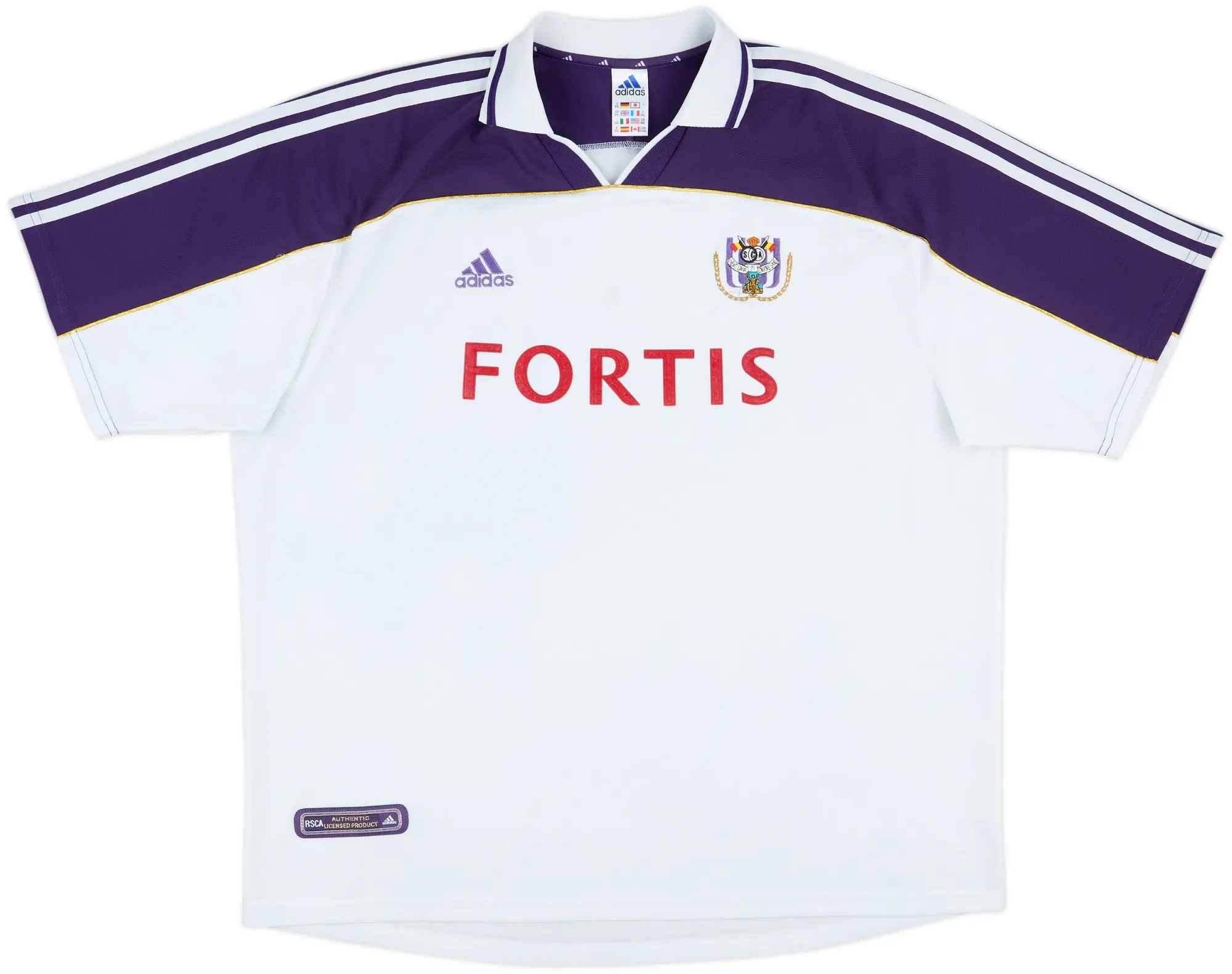adidas Anderlecht Mens SS Home Shirt 2000/01