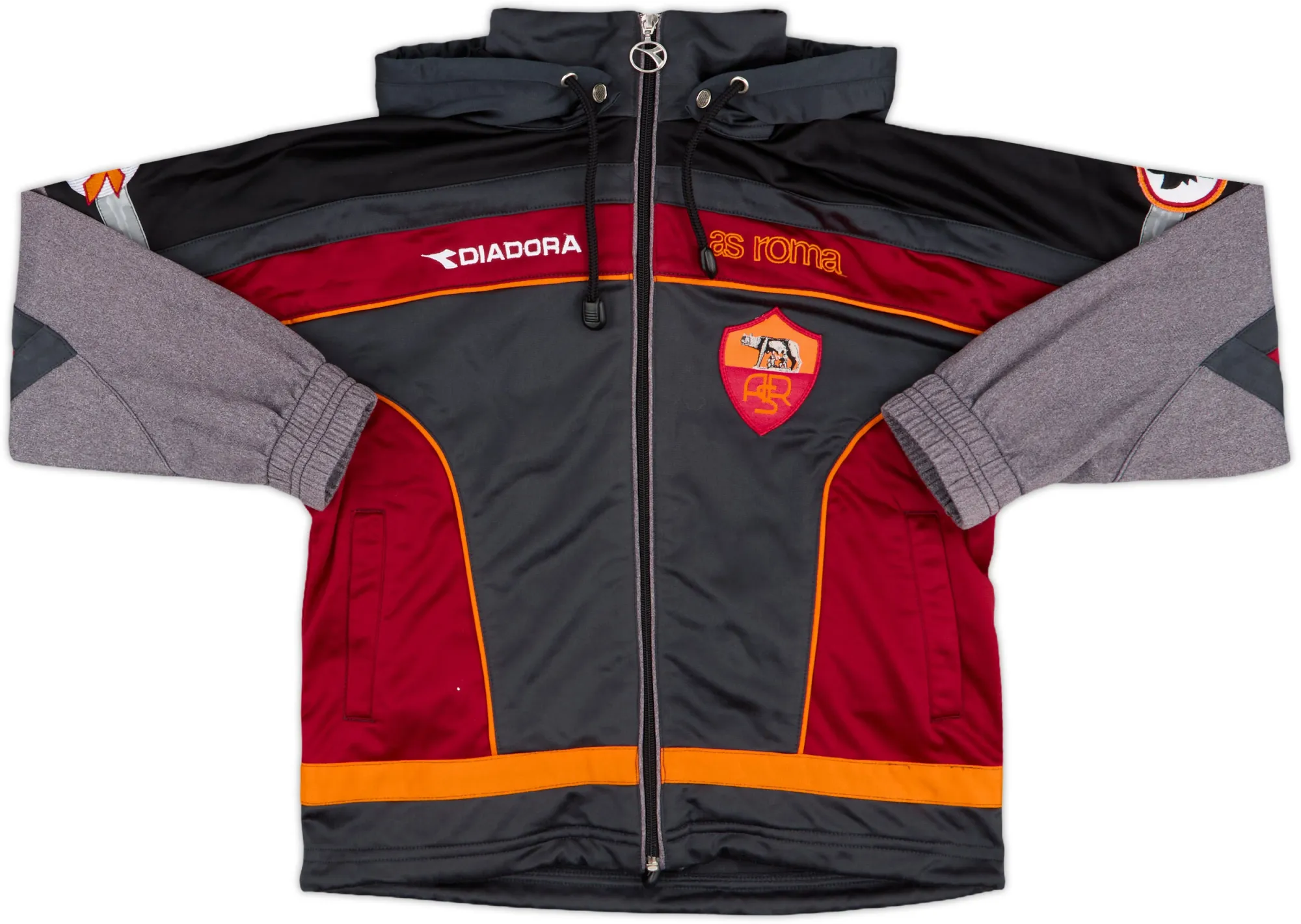 1999-00 Roma Diadora Hooded Track Jacket - 9/10 - (S.Boys)