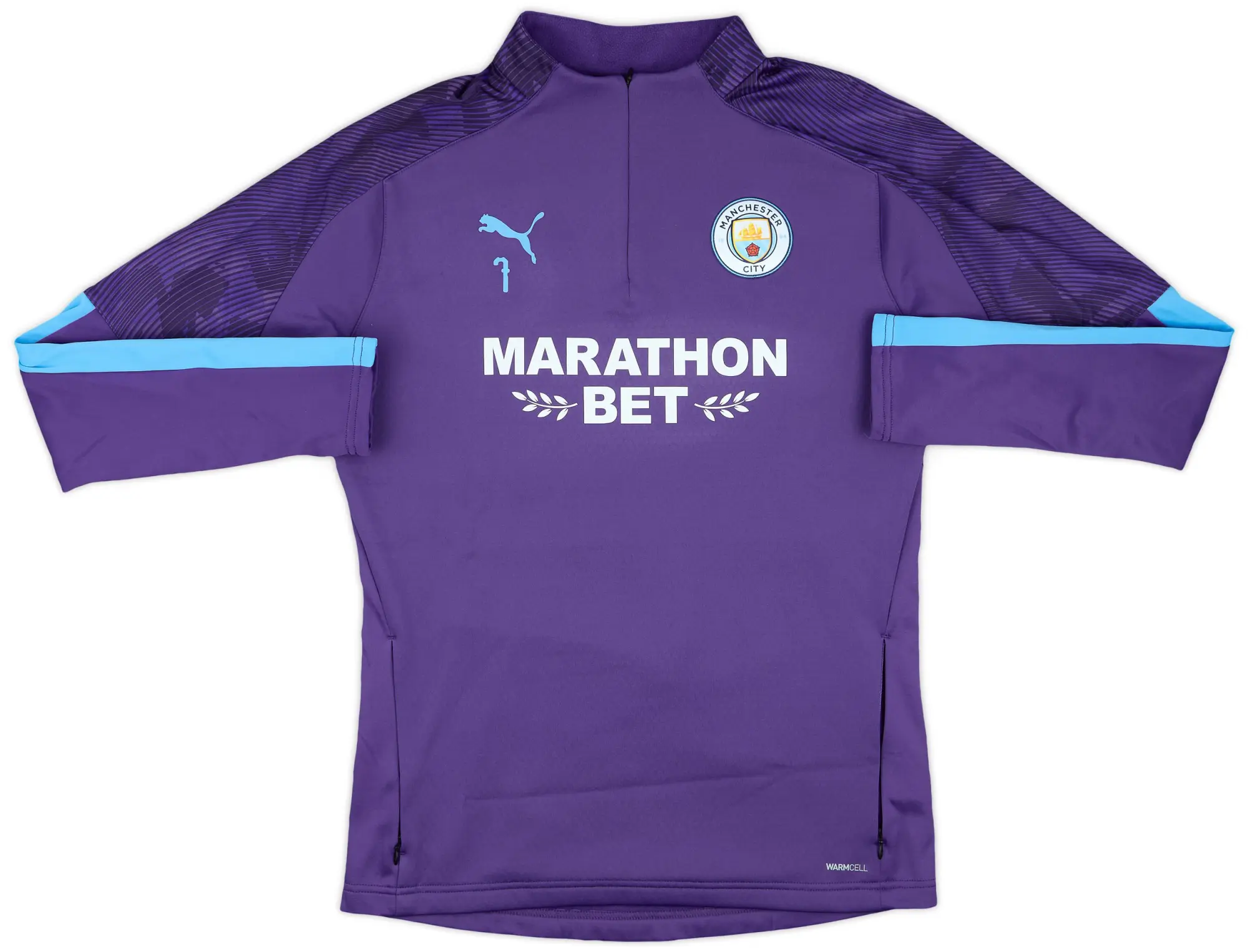 2019-20 Manchester City Puma Player Issue 1/4 Zip Drill Top #7 (Sterling) - 9/10 - (M)