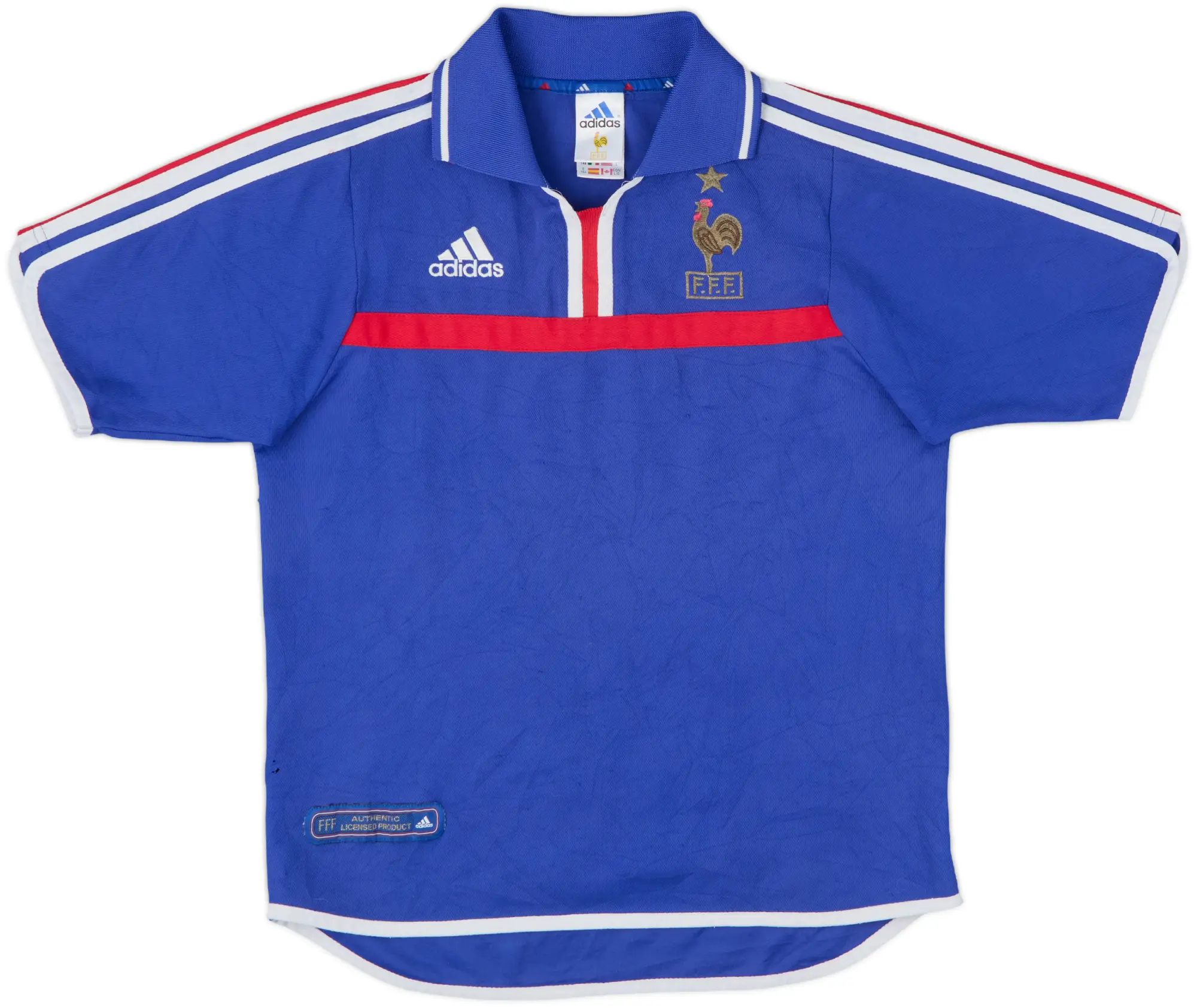 adidas France Mens SS Home Shirt 2000