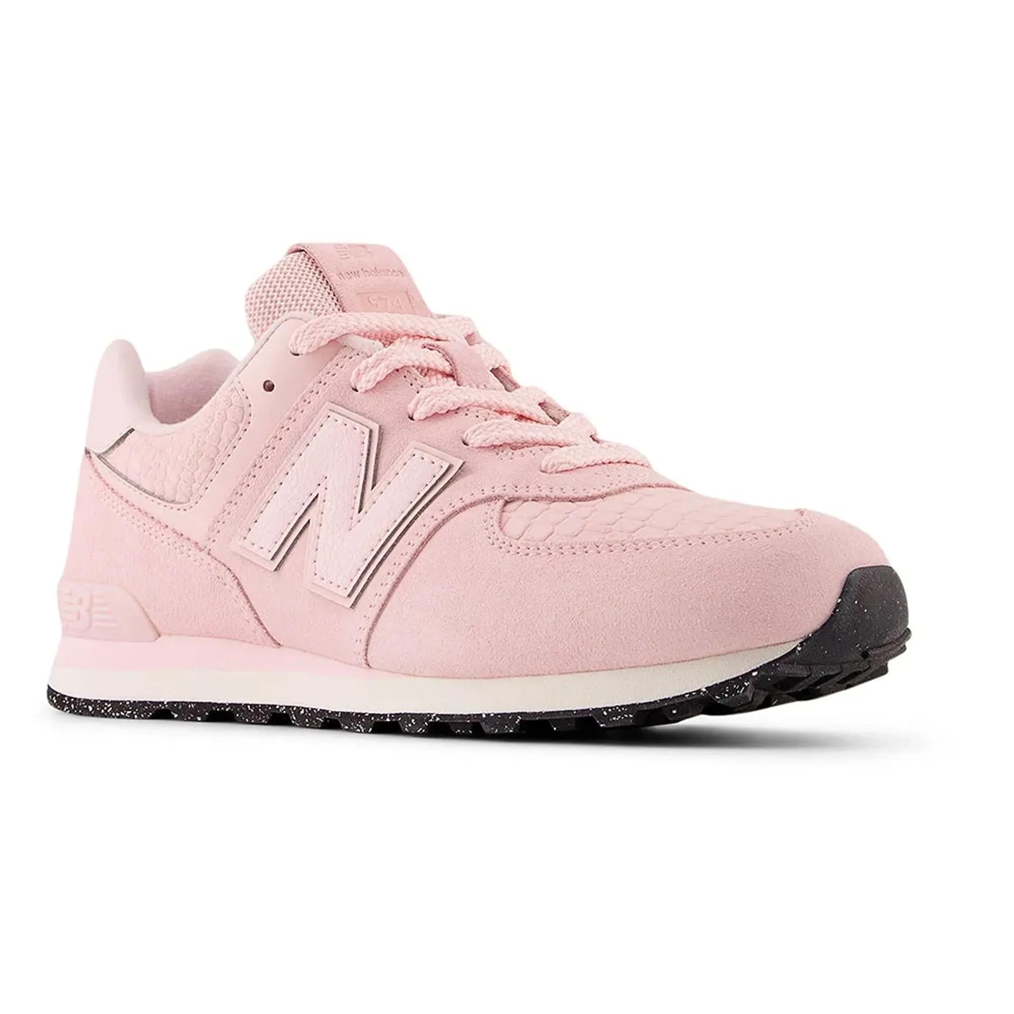 New Balance Kids' 574 LACE in Pink Leather