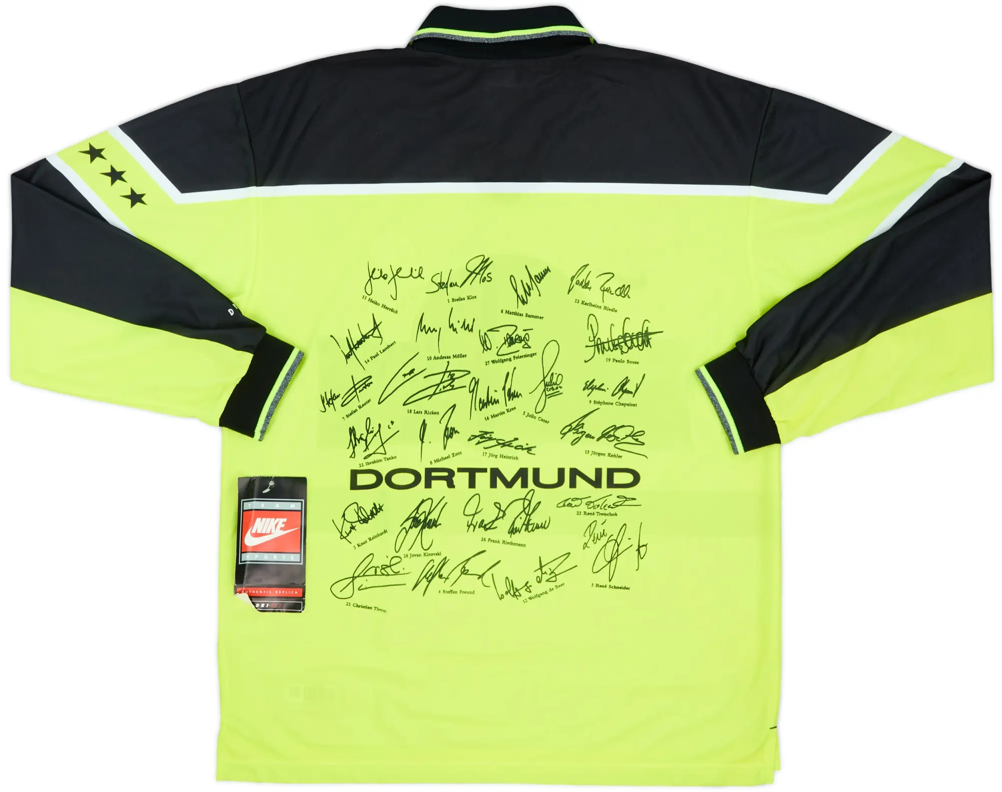 Nike Borussia Dortmund Mens LS Home Champions League Shirt 1997/98