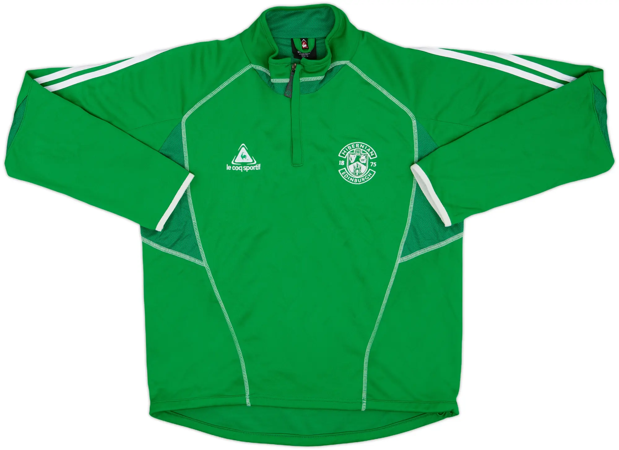 2007-08 Hibernian Le Coq Sportif 1/4 Zip Drill Top - 9/10 - (XL)