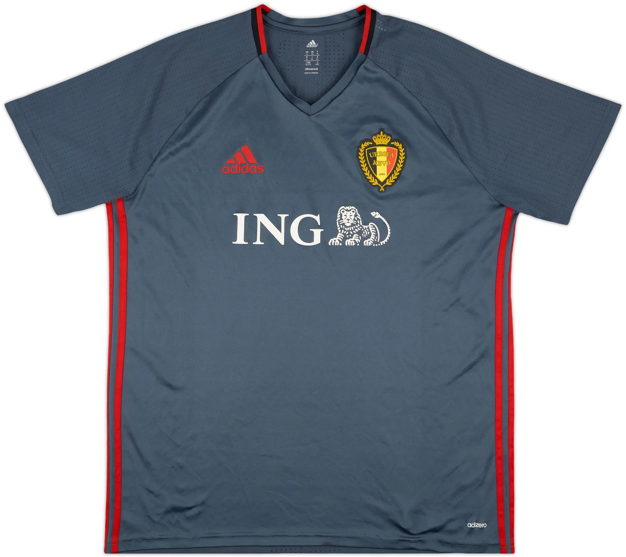 adidas Belgium Mens SS Player Issue Home Shirt 2015